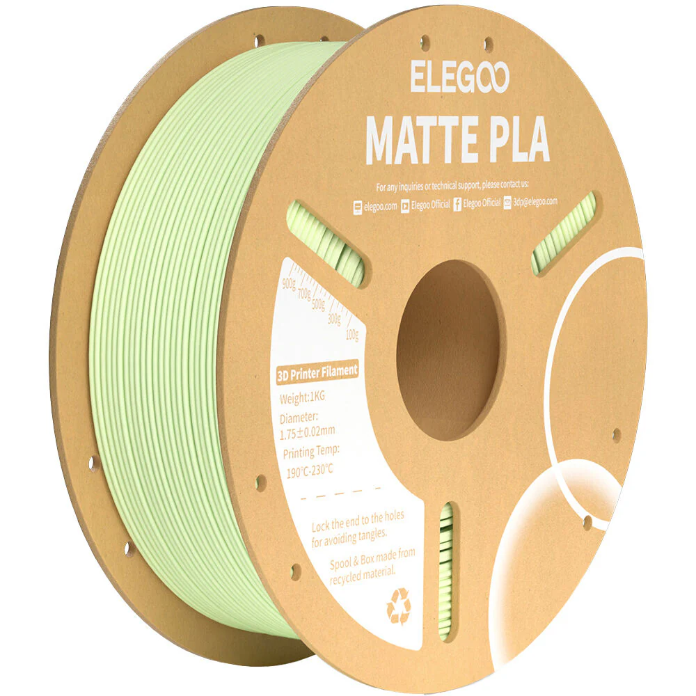 ELEGOO 1.75mm PLA Matte Filament Spool (1kg, Mint Green)