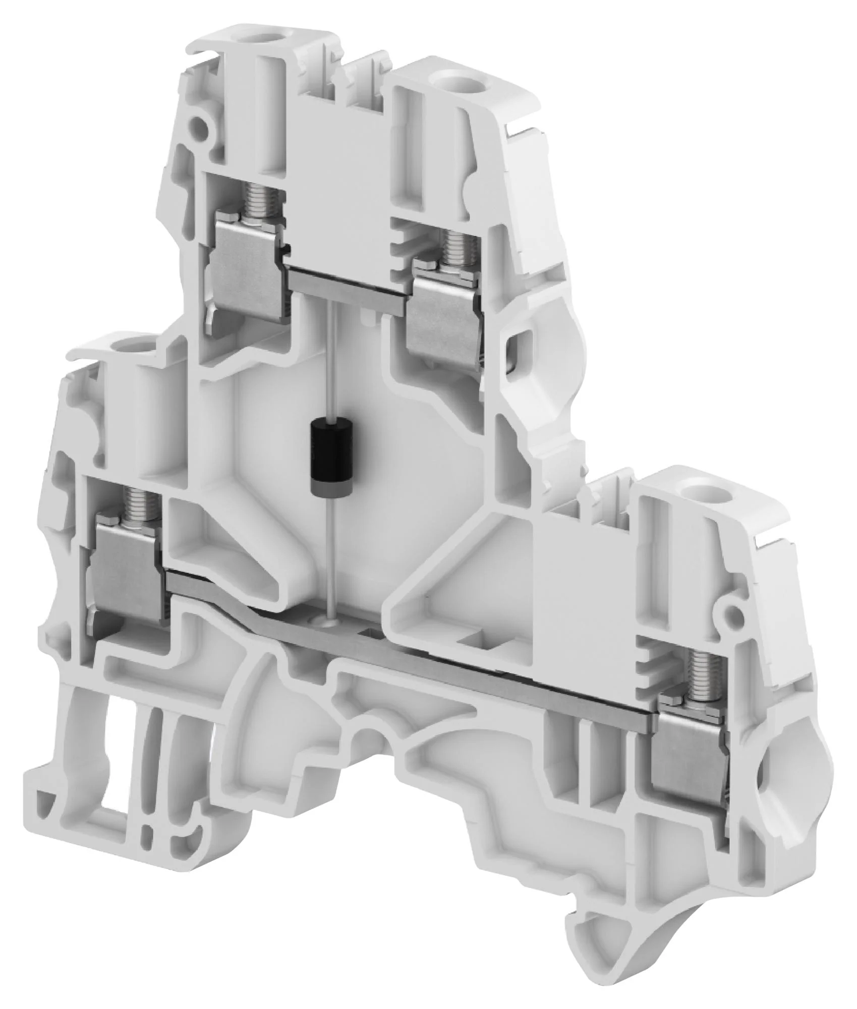 Entrelec - TE Connectivity 1SNK505214R0000 DIN Rail Mount Terminal Block Diode 4 Ways 24 AWG 12 mm² Screw 29 A
