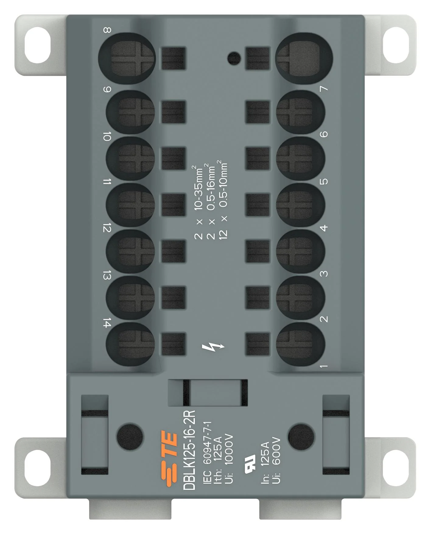 ENTRELEC - TE CONNECTIVITY 1SNL412510R0000. TB, POWER DISTRIBUTION, 14POS, 1AWG - Image 3