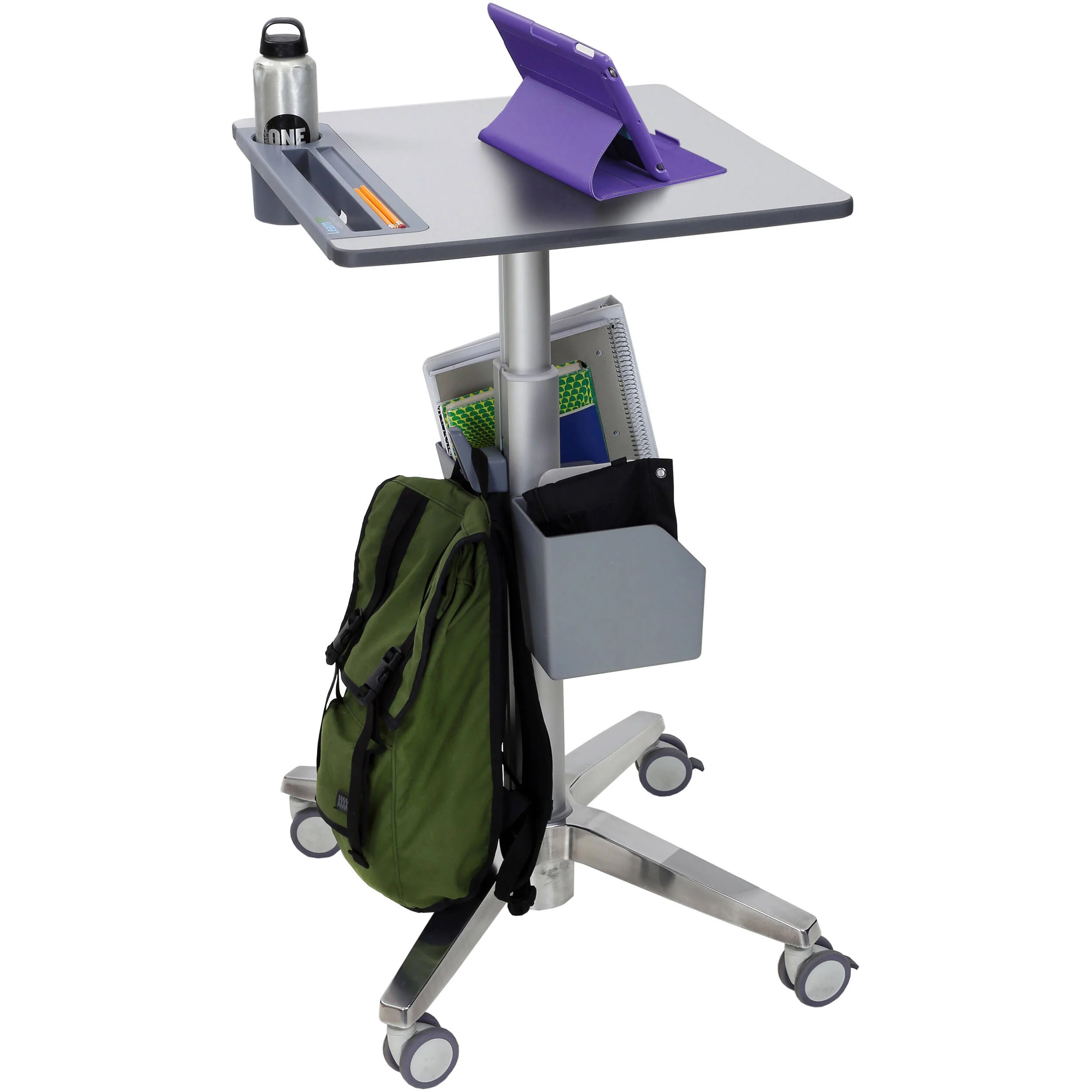 Ergotron LearnFit Mobile Sit-Stand Desk (Tall, 33.25 to 49.25") - Image 5
