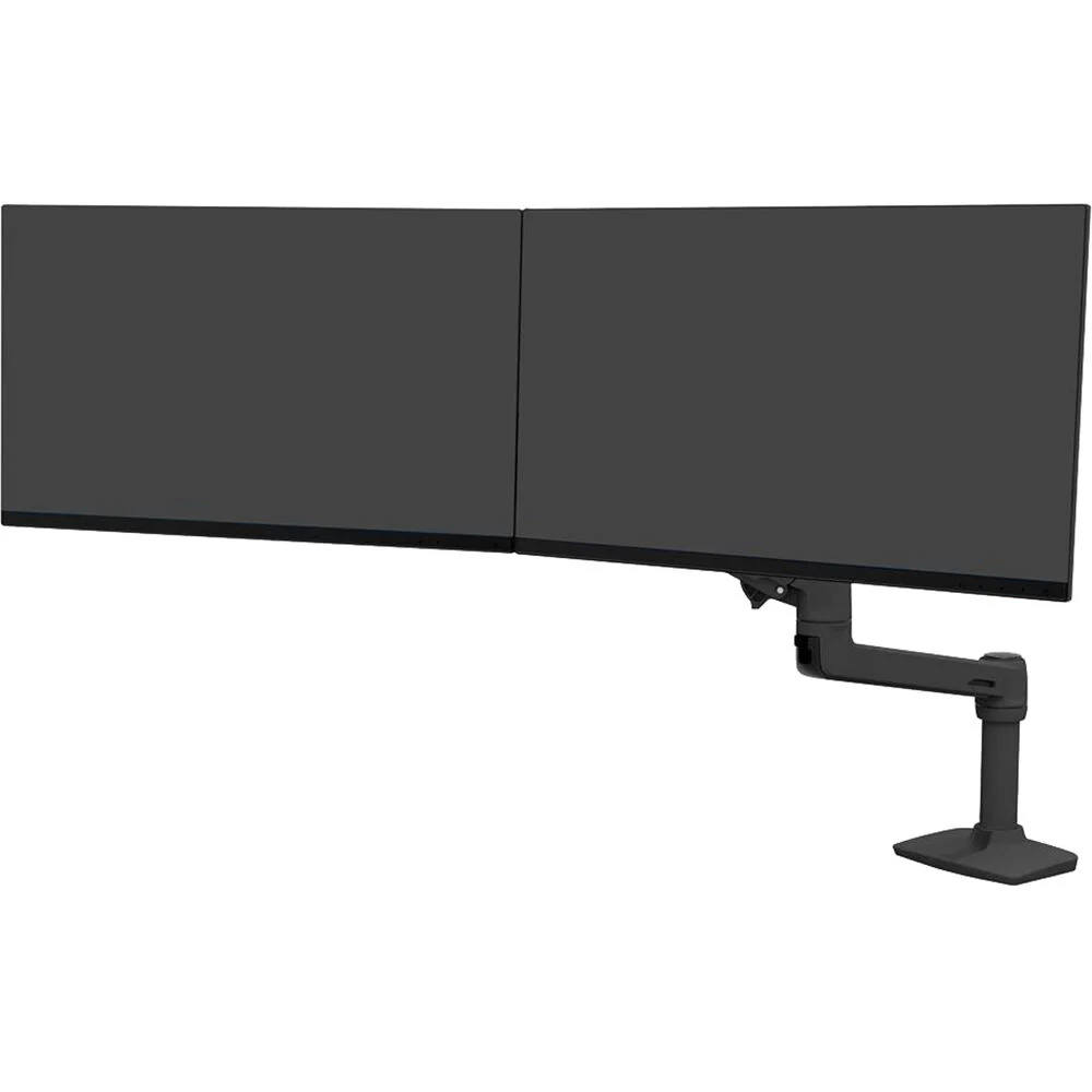 Ergotron LX Desk Dual Direct Arm Mount with Low-Profile Clamp (Matte Black) - Image 3