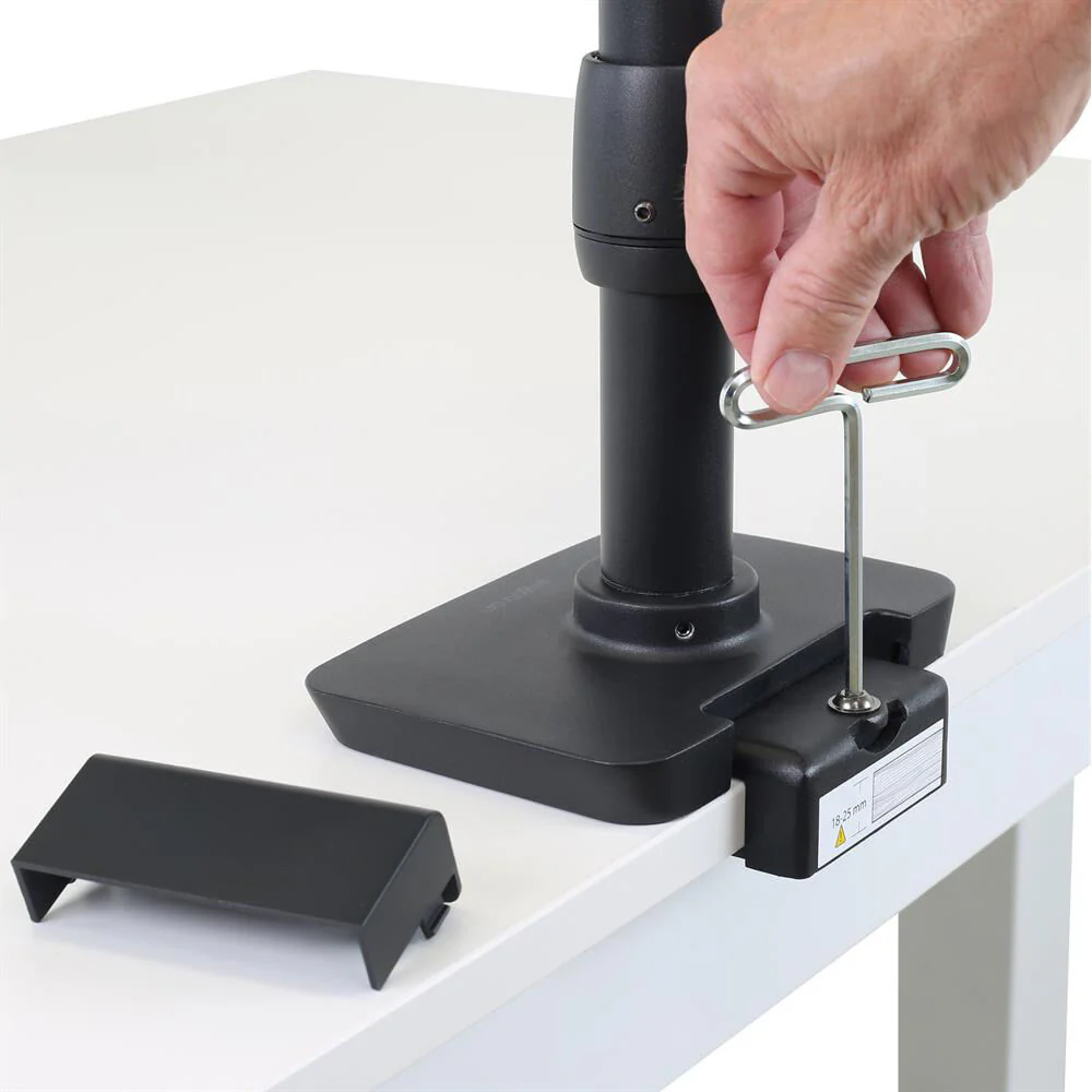 Ergotron LX Desk Dual Direct Arm Mount with Low-Profile Clamp (Matte Black) - Image 4