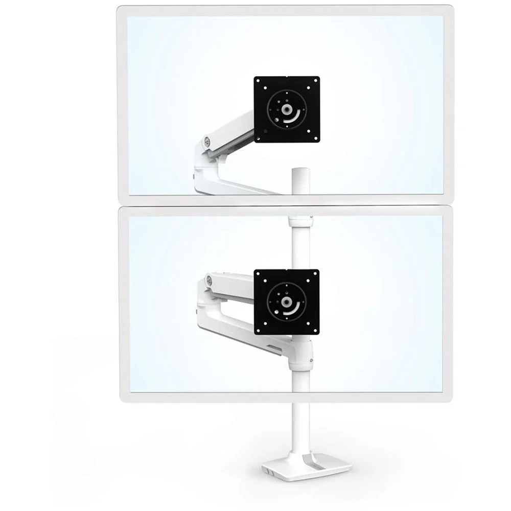 Ergotron LX Dual Stacking Arm, Tall Pole (Polished Aluminum) - Image 3