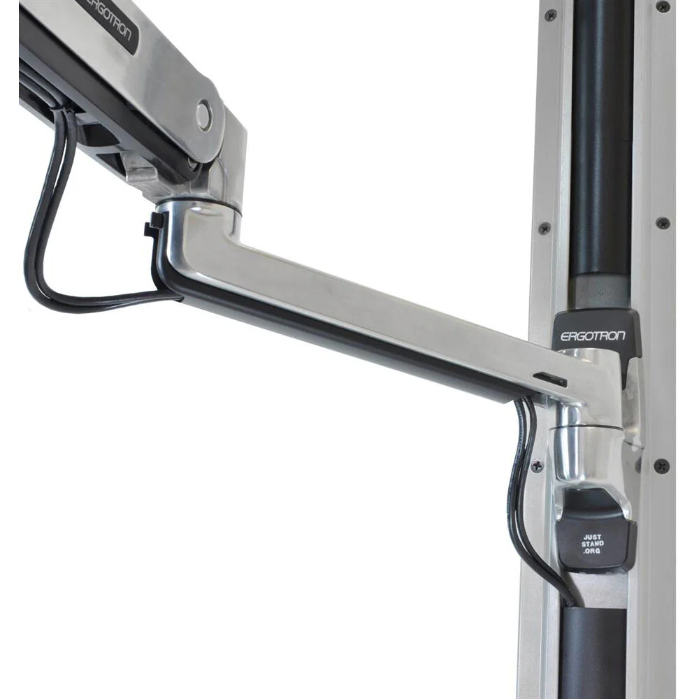 Ergotron LX Sit-Stand Wall-Mount Arm for Displays up to 42" (Polished Aluminum) - Image 6