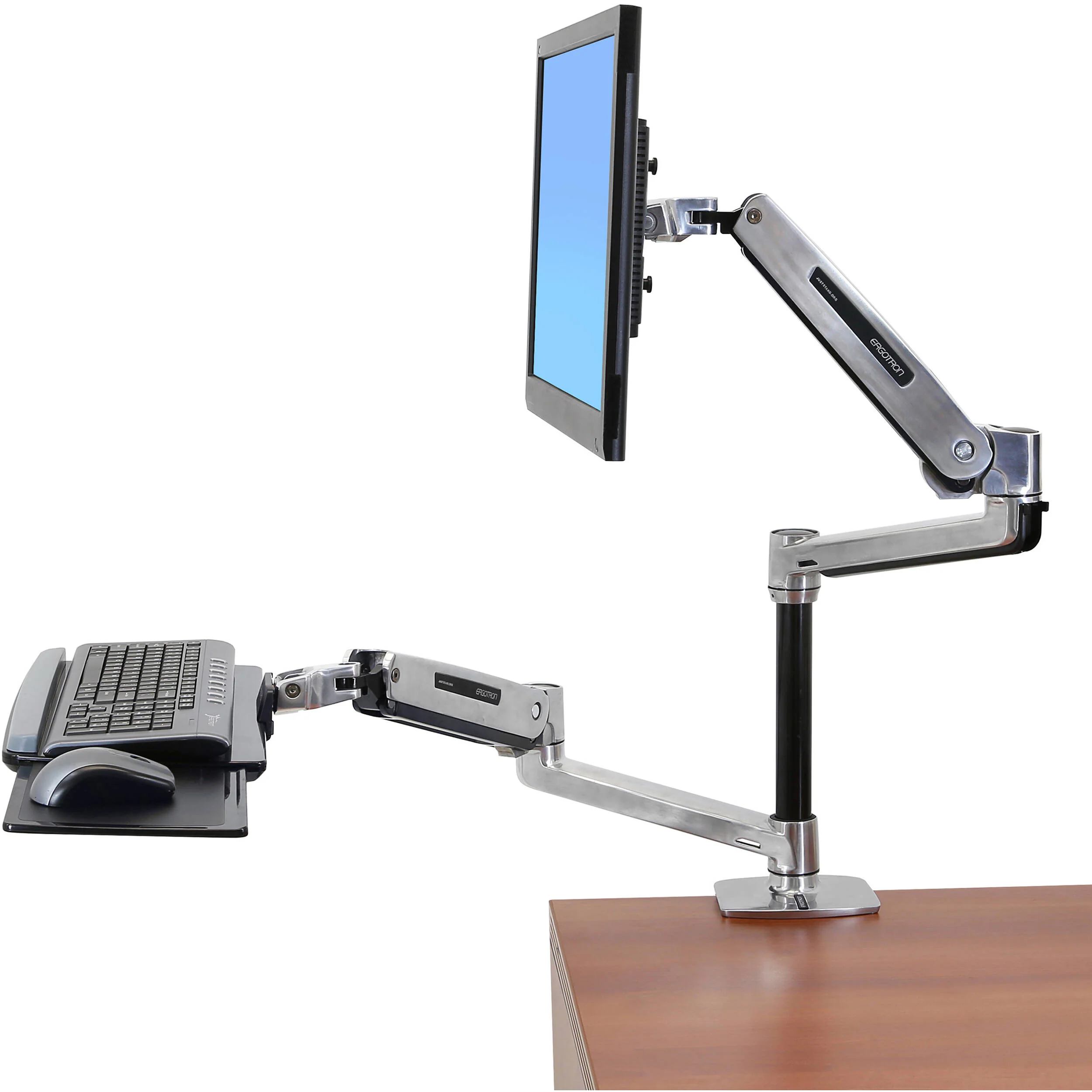 Ergotron Sit-Stand Desk Arm for Displays up to 42" (Polished Aluminum) - Image 4