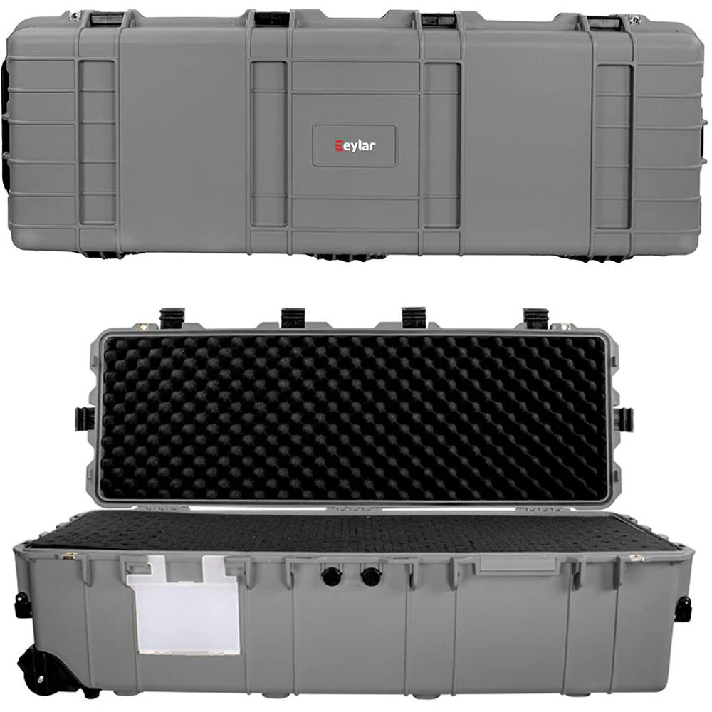 Eylar XL 44-Inch Deep Heavy Transport Roller Rifle Hard Case with Foam (Gray) - Image 5
