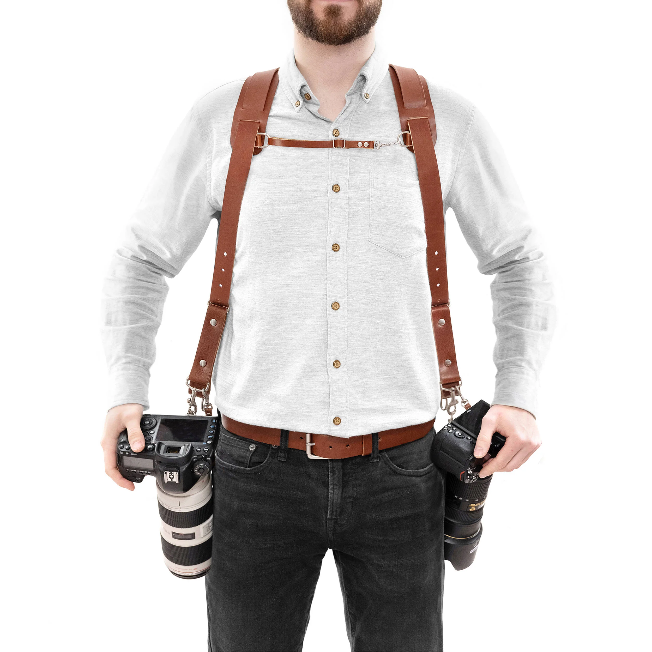 Fab' F22 Dual Camera Harness (Brown) - Image 3
