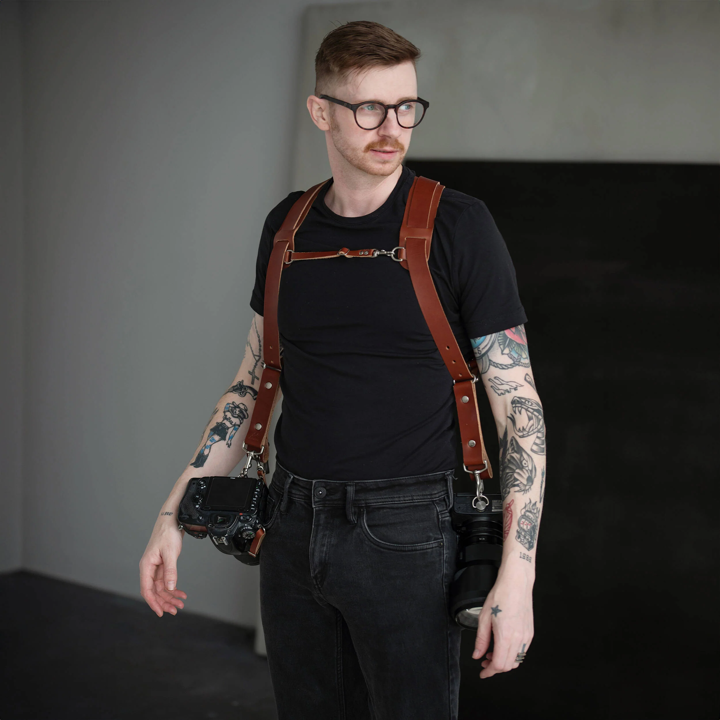 Fab' F22 Dual Camera Harness (Brown) - Image 6