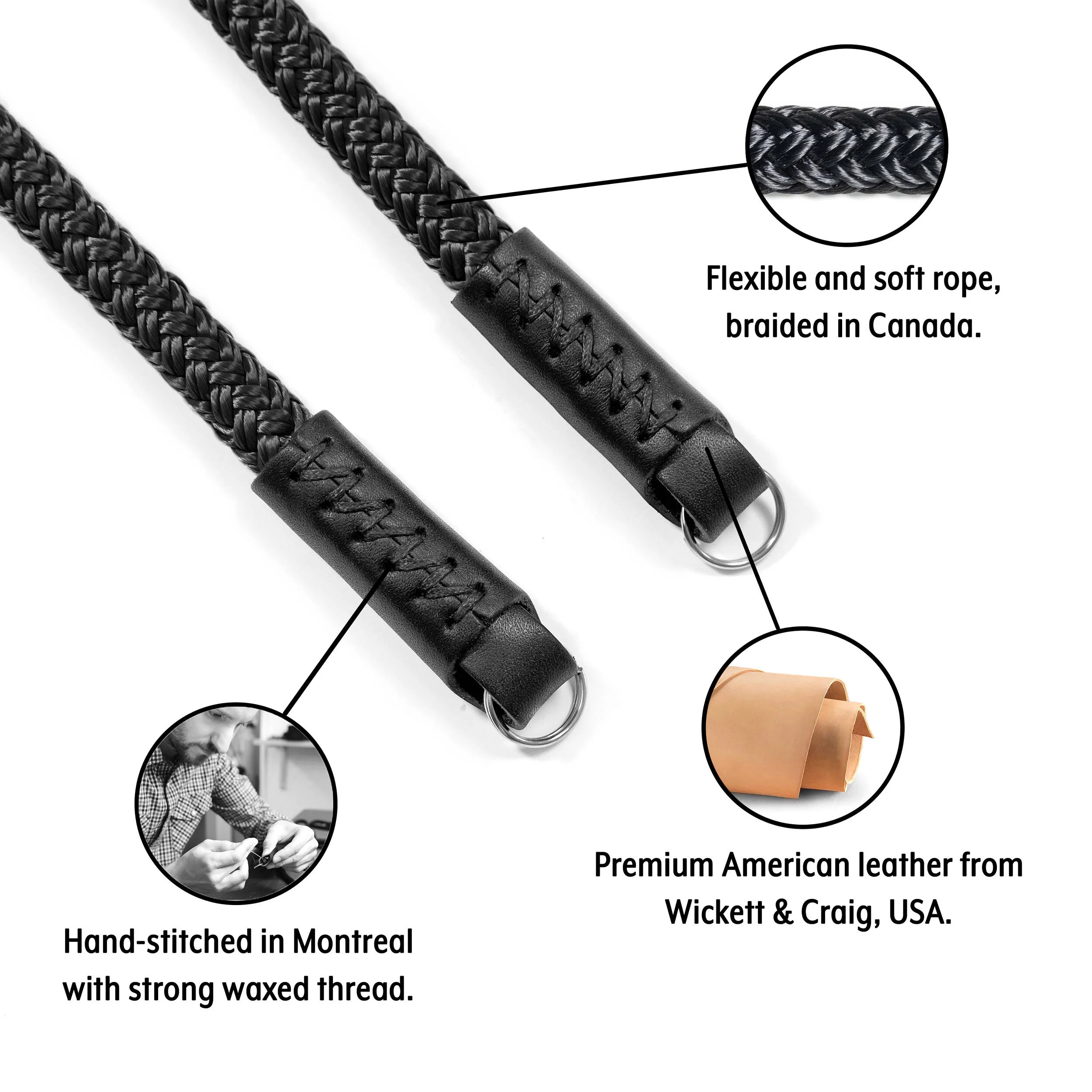 Fab' F8 Rope Camera Strap (Black, 47") - Image 2