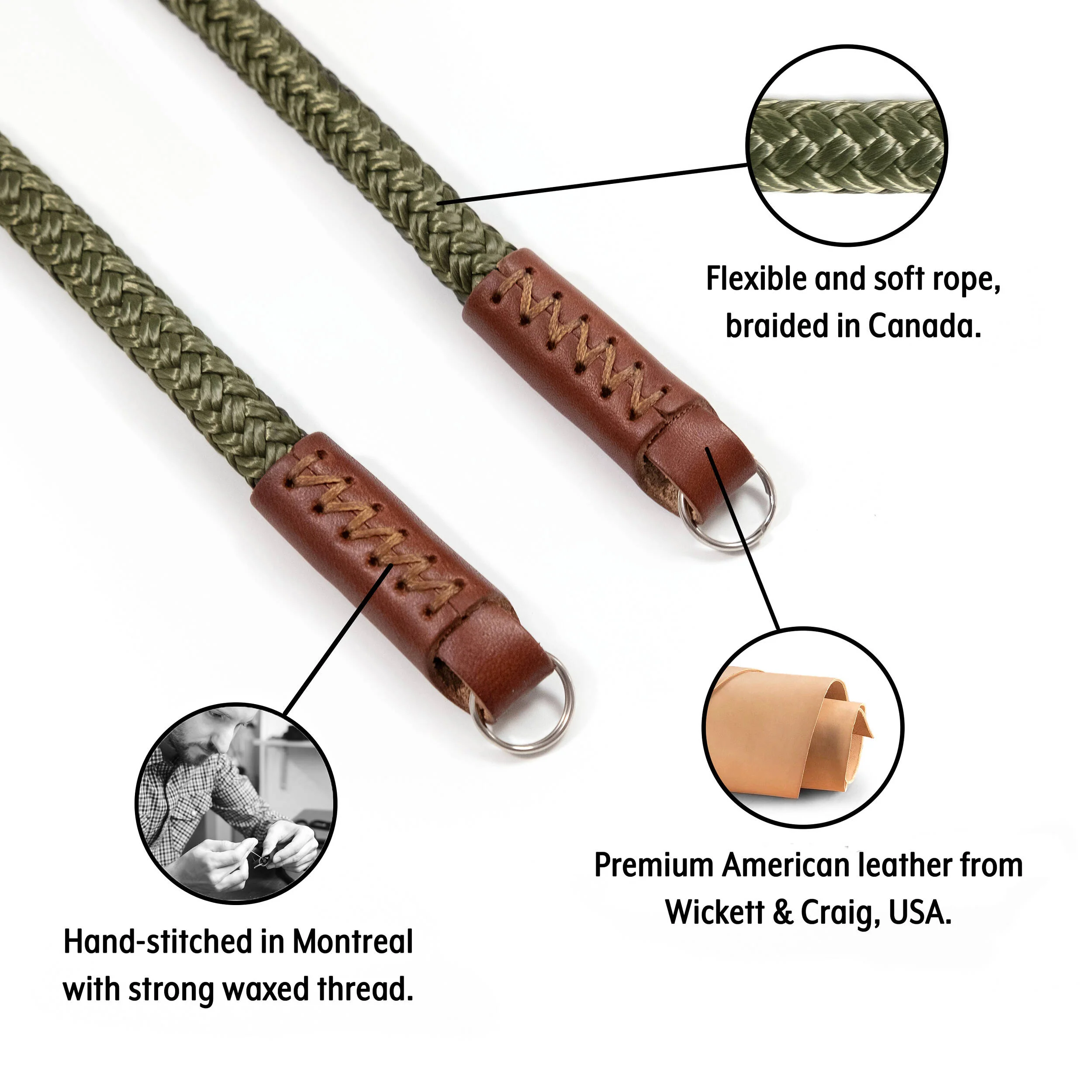 Fab' F8 Rope Camera Strap (Khaki, 39") - Image 2
