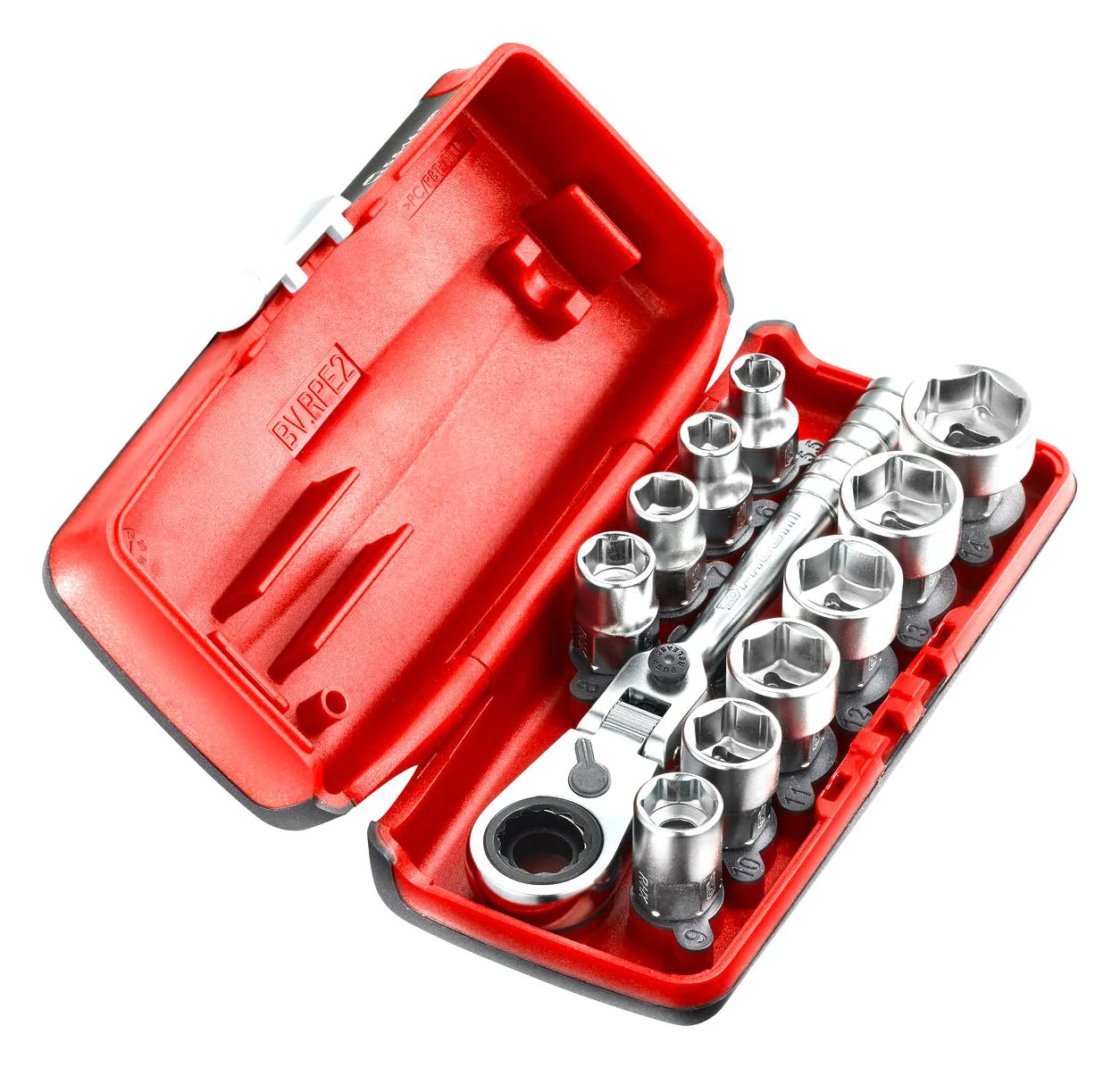 Facom Rxpicopb Socket Set 10 x 1/4" Metric 6 Point 5.5/6/7/8/9/10/11/12/13/14mm R.HX Hex Sockets R.180H Ratchet - Image 2