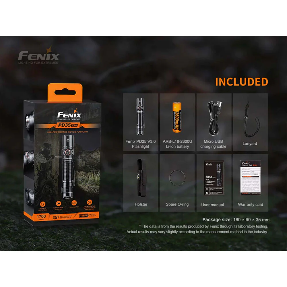 Fenix Flashlight PD35 V3.0 Flashlight (Black) - Image 4
