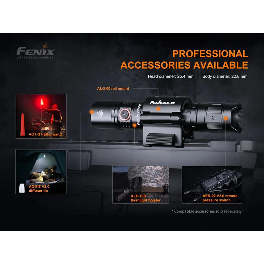 Fenix Flashlight PD35 V3.0 Flashlight (Black) - Image 6