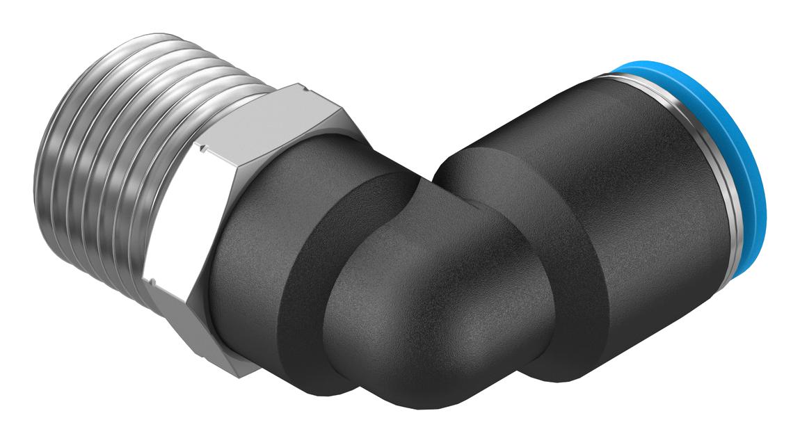 Festo 153054 Pneumatic Fitting Push-In L-Fitting R1/2 14 bar 12 mm PBT (Polybutylene Terephthalate) QSL - Image 2