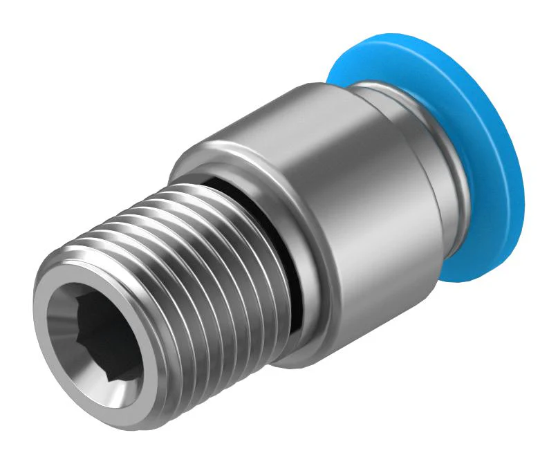 Festo QS-1/8-6-I Pneumatic Fitting Push-In R1/8 14 bar 6 mm Brass QS - Image 2