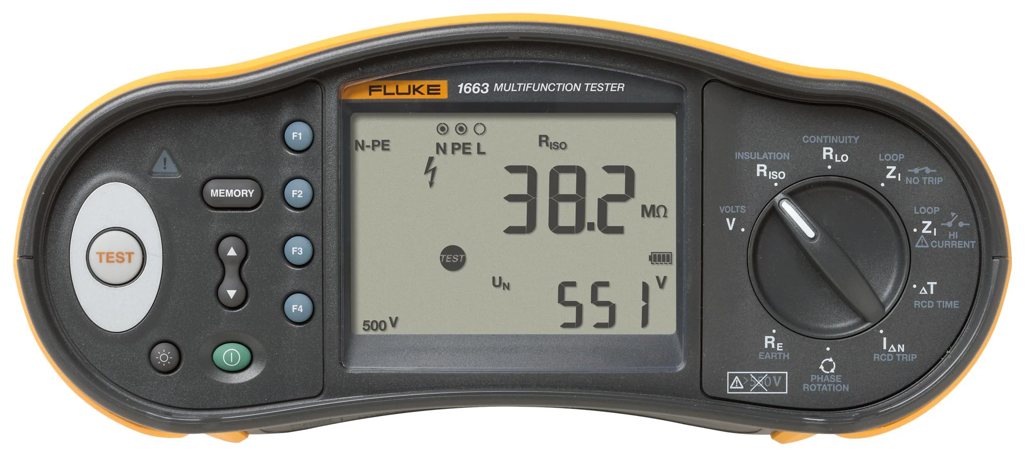 FLUKE FLUKE 1663 EU Multifunction Installation Tester, 1660 Series, 500 V AC Max., 500 V DC Max., 20 Mohm to 1000 Mohm - Image 3