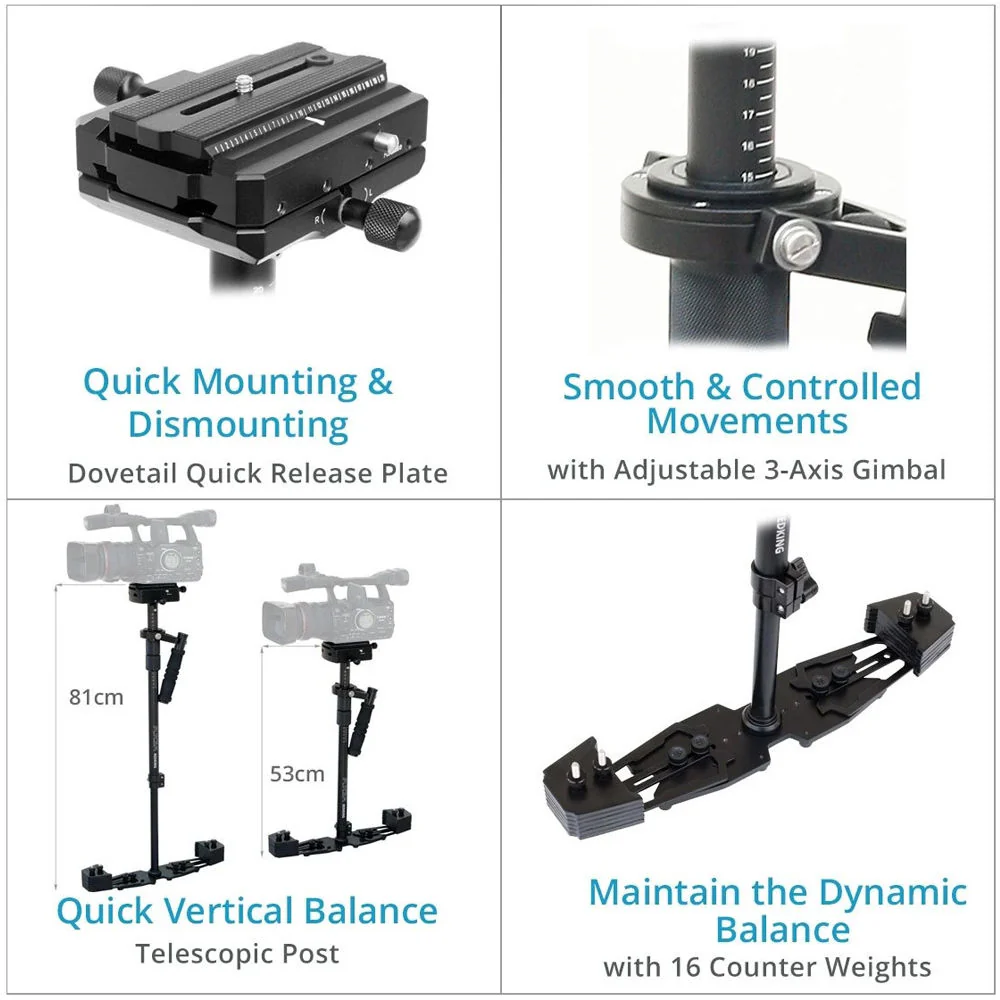 FLYCAM Redking Video Camera Stabilizer with Vista-II Arm & Vest - Image 3