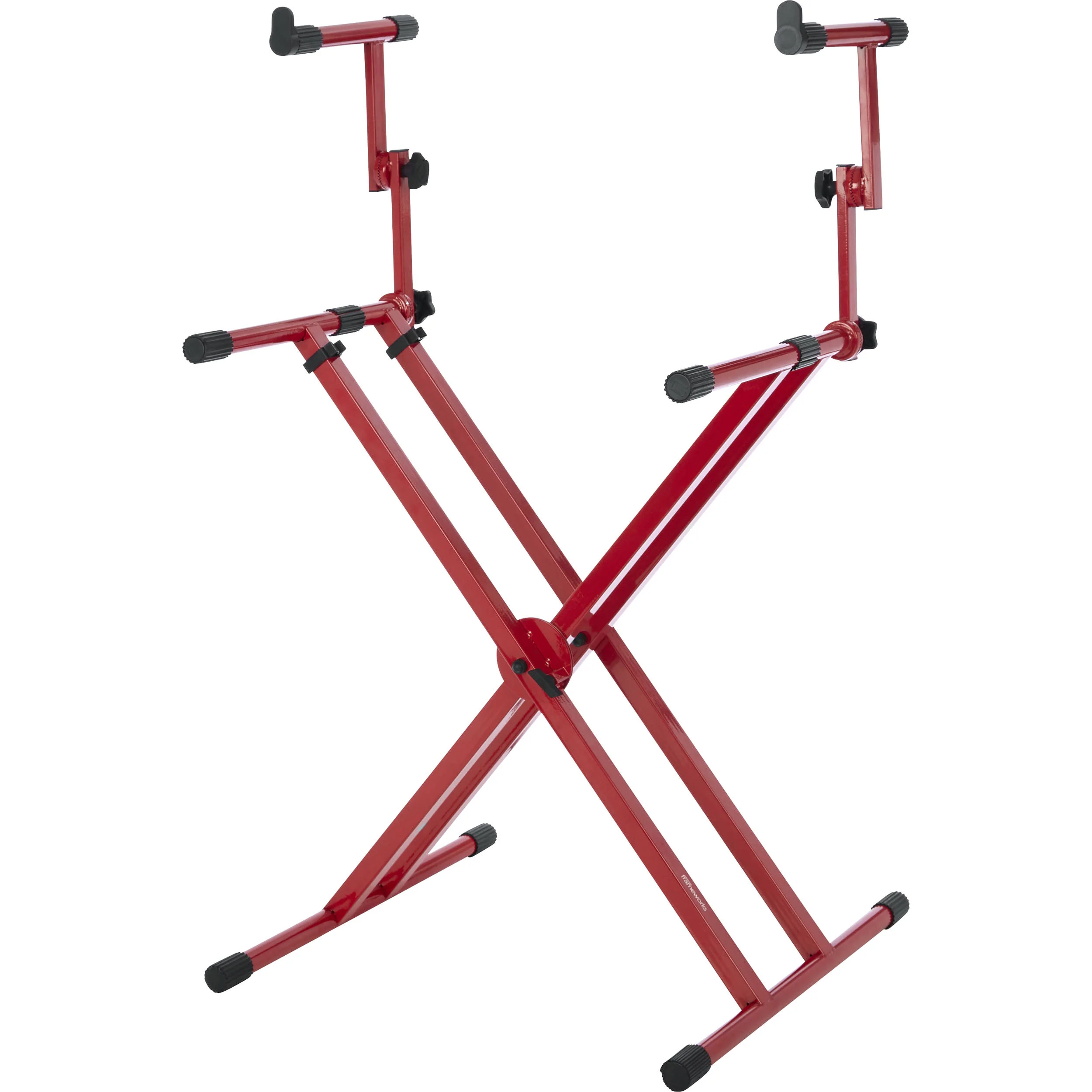 Gator Frameworks Deluxe 2-Tier X-Style Keyboard Stand (Red) - Image 3