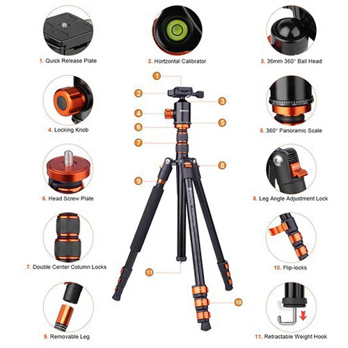 GEEKOTO AT24EVO Compact Aluminum Tripod - Image 11
