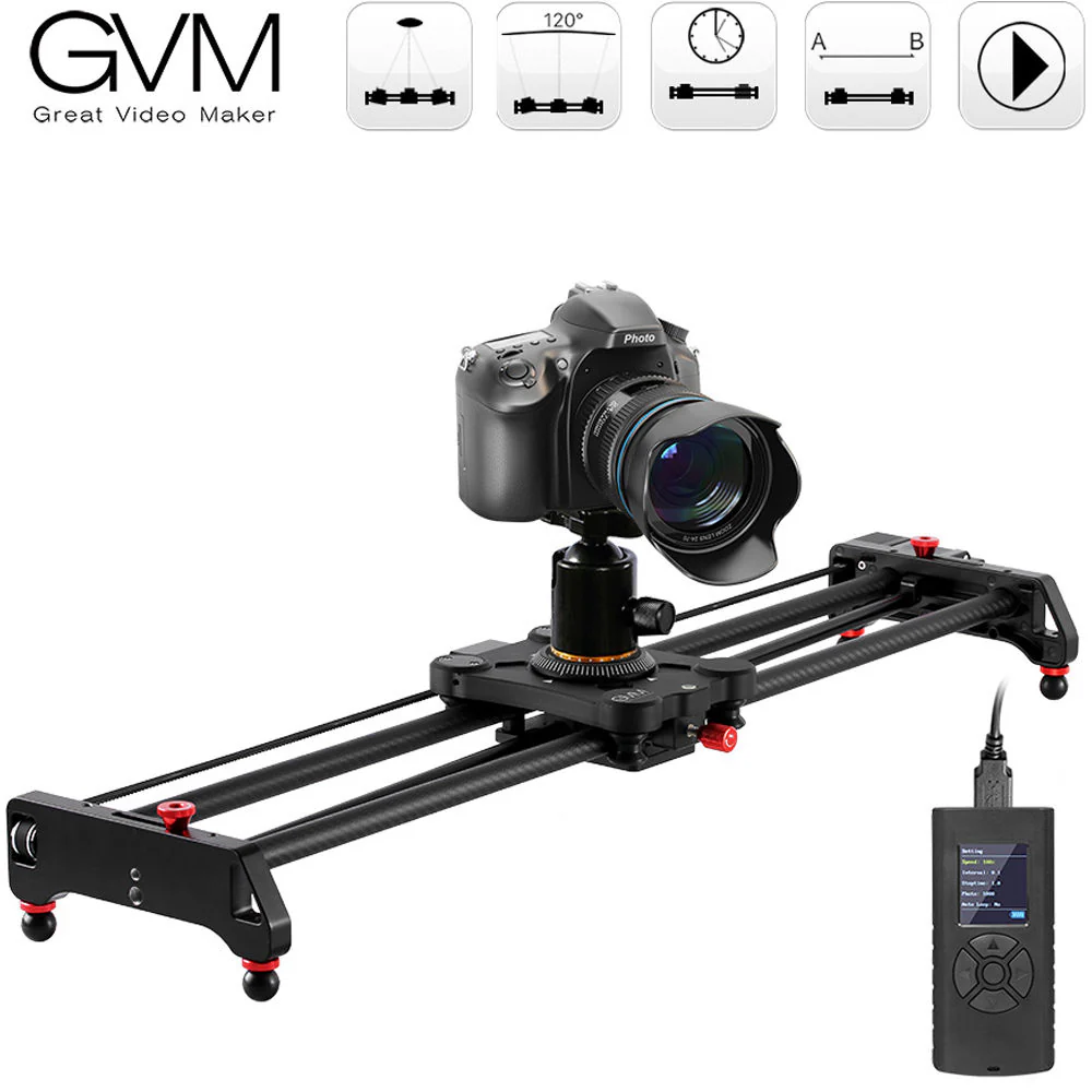 GVM Professional Video Carbon Fiber Motorized Camera Slider (32") - Image 3