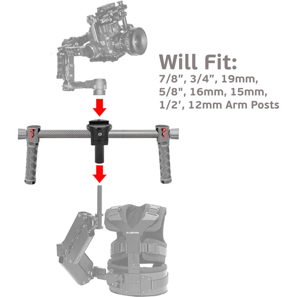 GyroVu Universal DJI Ronin-M/MX Armpost Adaptor for Glidecam and Tiffen Stabilizers - Image 5