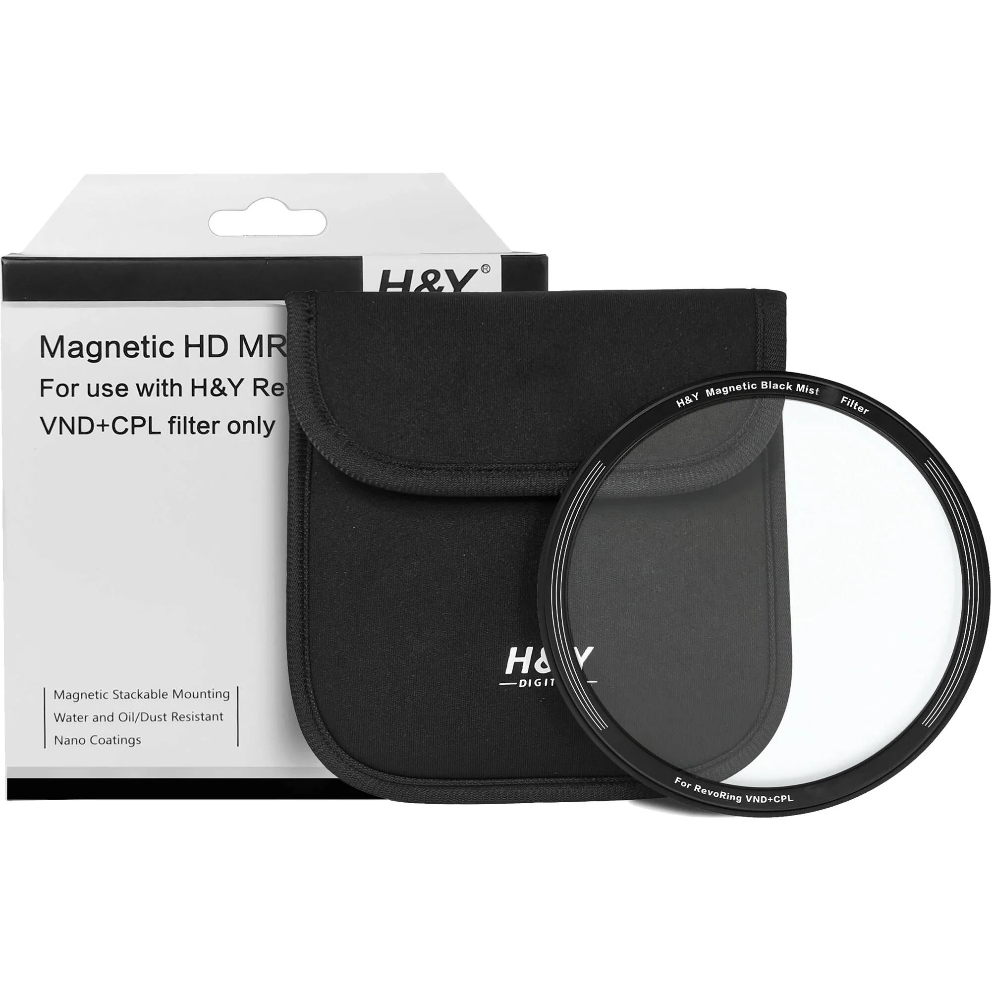 H&Y Filters Black Mist Magnetic 1/8 Clip-On Filter for RevoRing (58-77mm) - Image 2