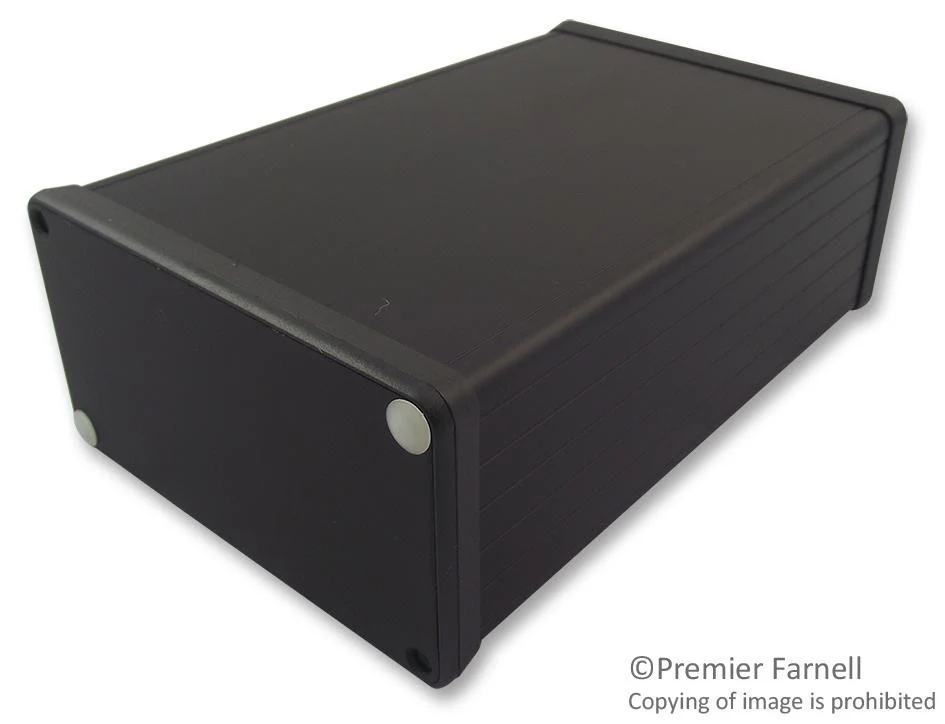 HAMMOND 1455N2201BK IP54 1455 Series Black Extruded Aluminium Instrument Enclosure - 220x103x53mm