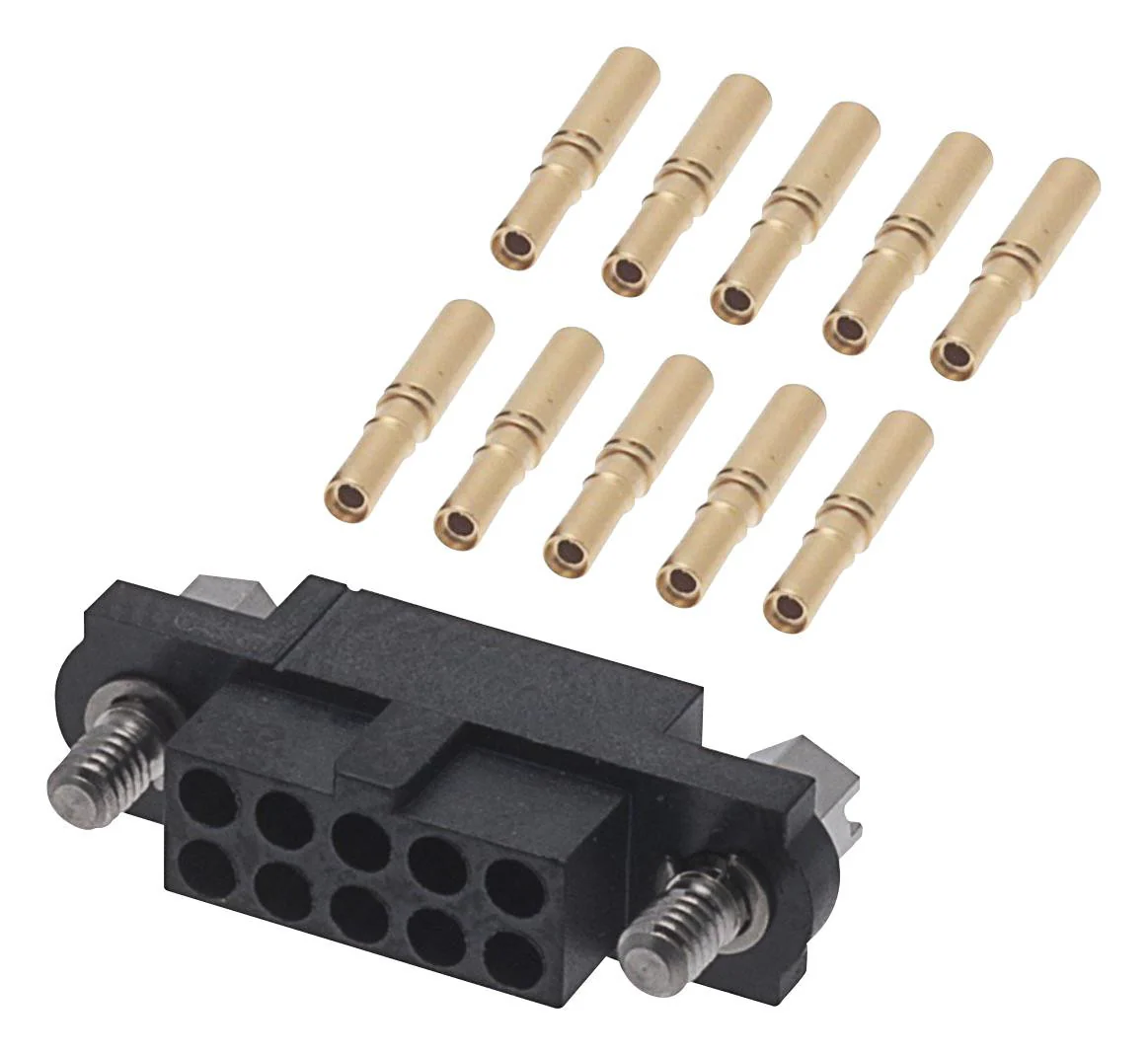 HARWIN M80-4611005 Wire-To-Board Connector, Jackscrews, 2 mm, 10 Contacts, Receptacle, Datamate J-Tek M80 Series