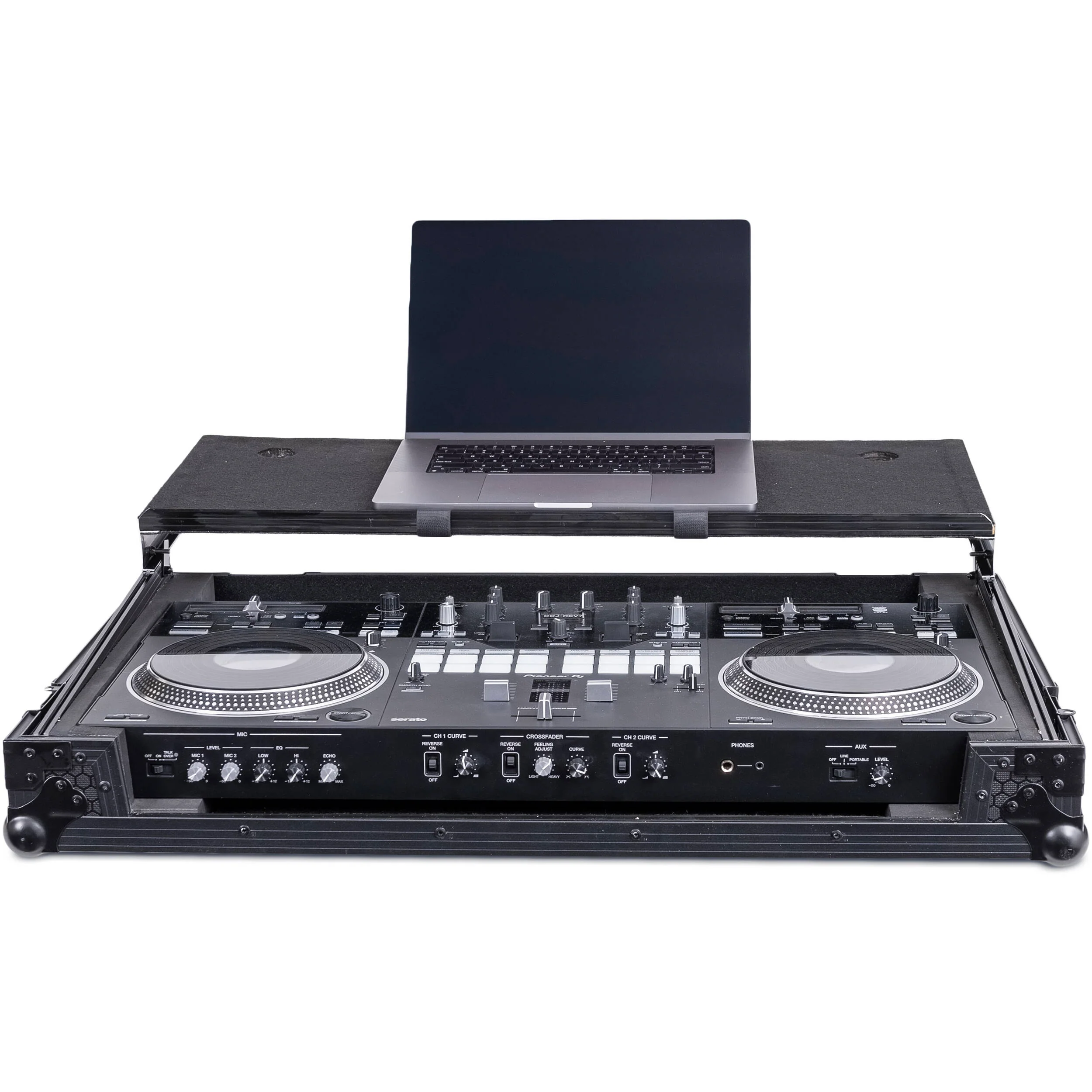 Headliner Flight Case with Laptop Platform and Wheels for Pioneer DJ DDJ-REV7 (Pitch Black) - Image 5