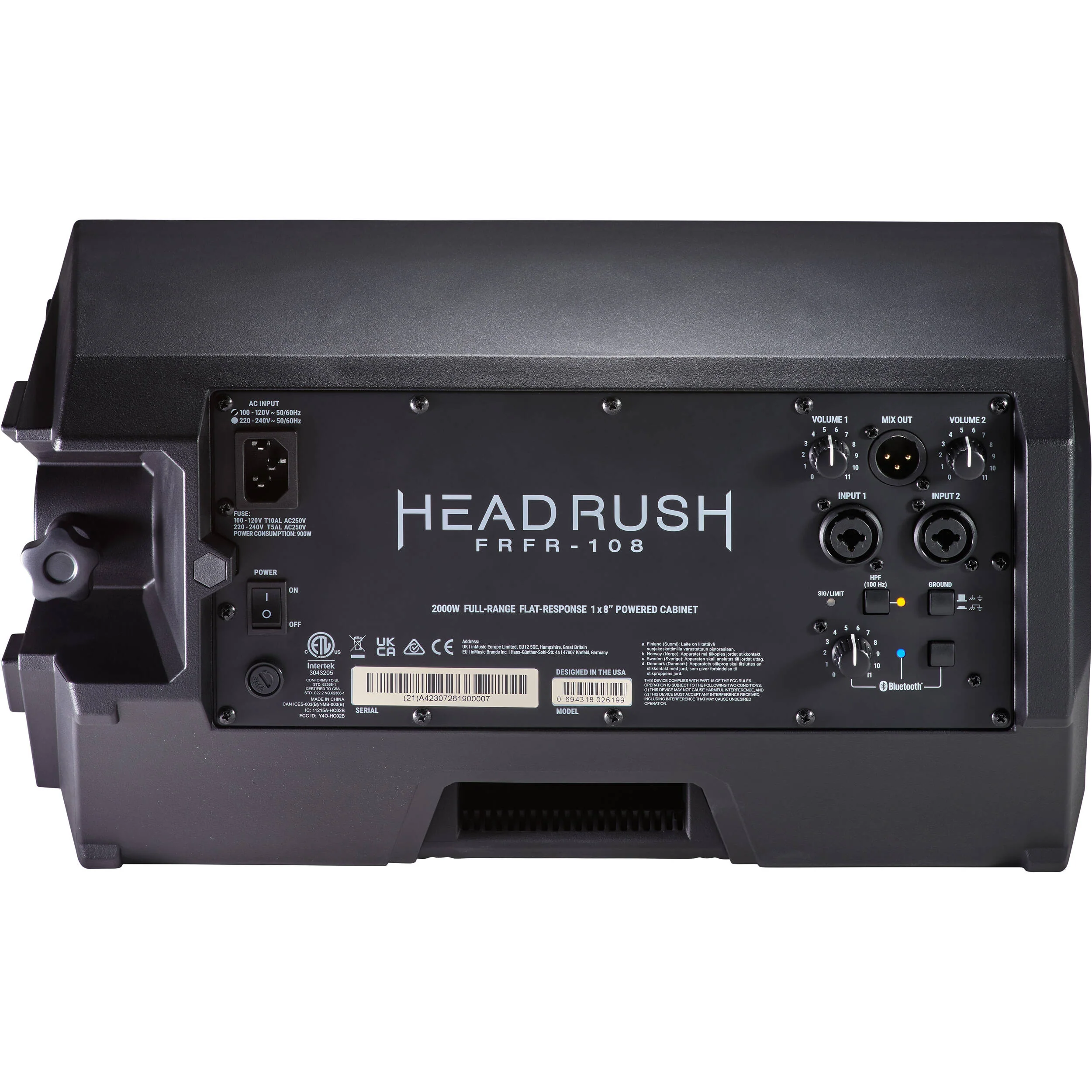 HeadRush FRFR-108 MKII 1x8" 2000W Full-Range Powered Cabinet - Image 6
