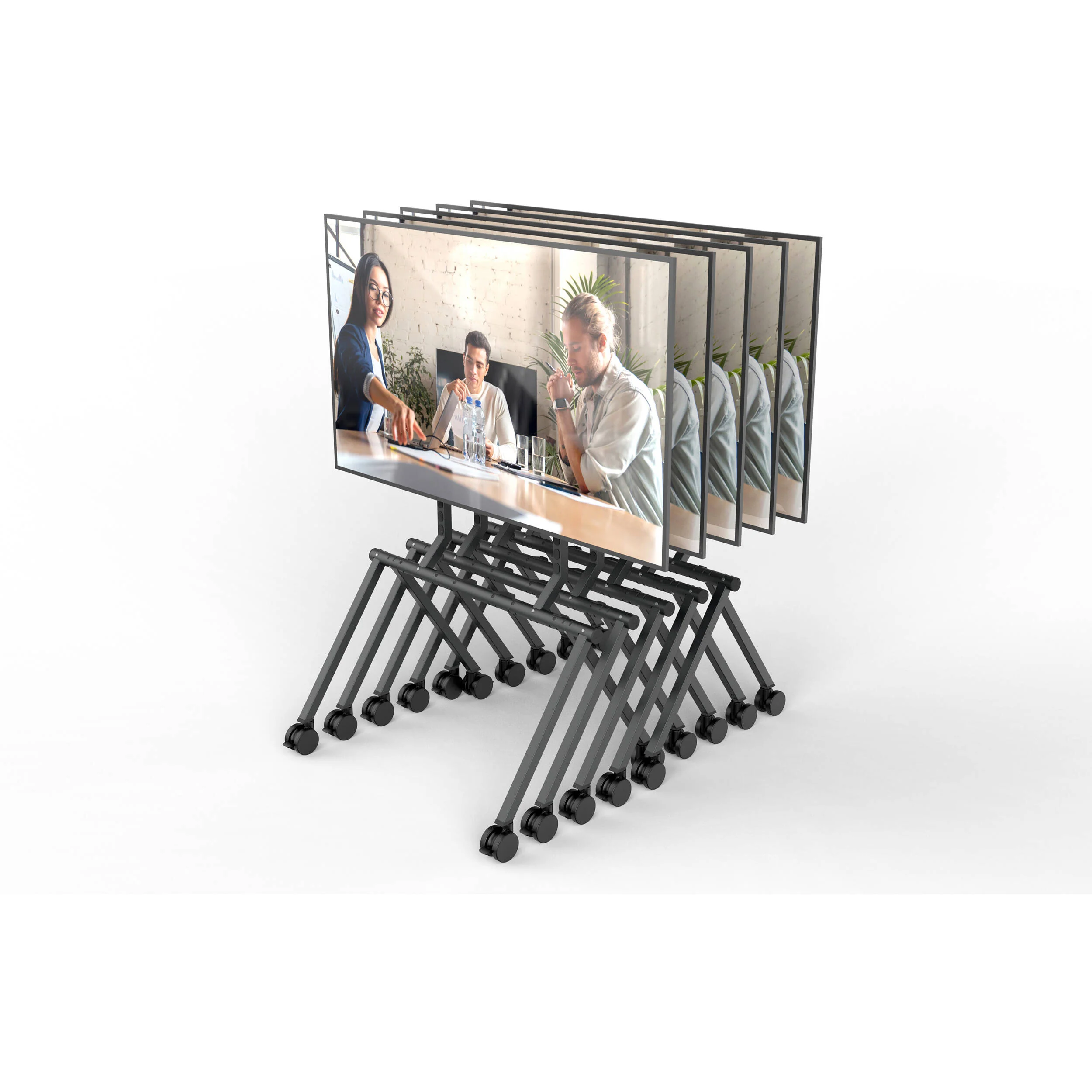 Heckler Collaboration Stand Rolling Display Mount for 50 to 75" Displays (Black) - Image 5