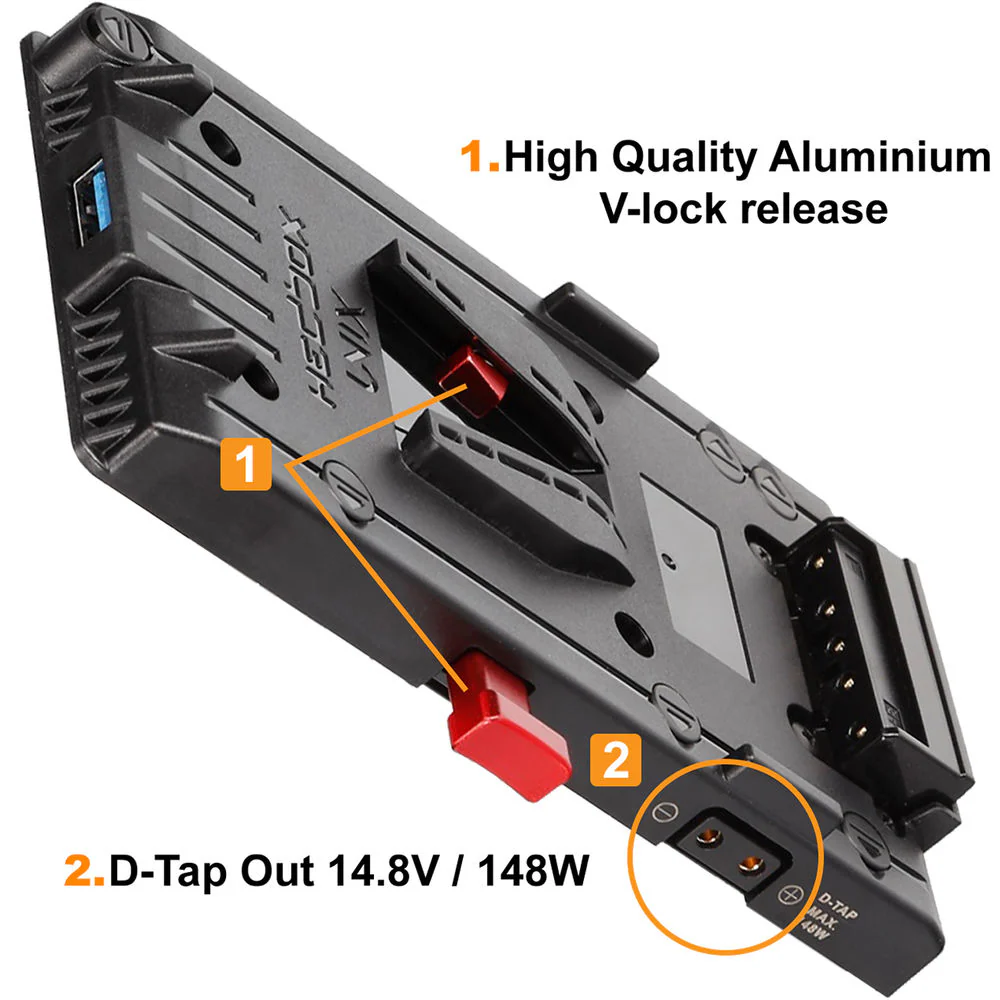 Hedbox UNIX-1B4 V-Mount Adapter Power Plate - Image 5