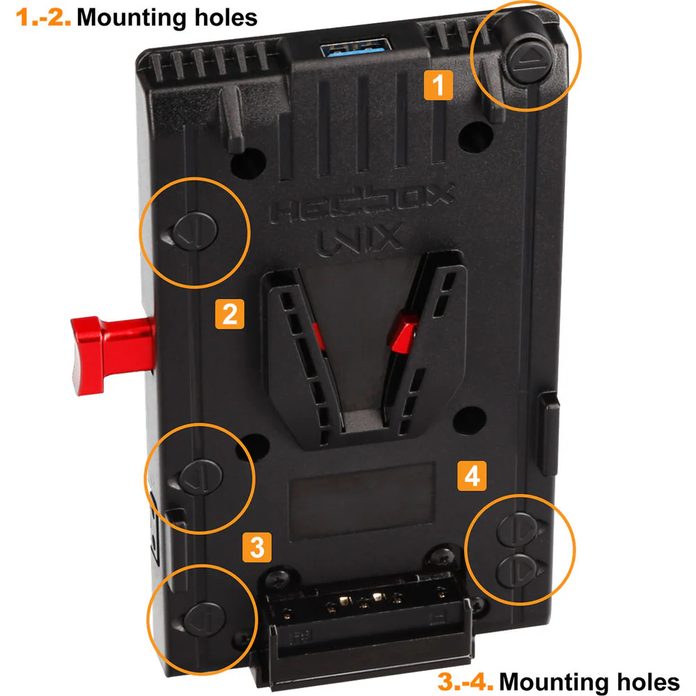 Hedbox UNIX-1B4 V-Mount Adapter Power Plate - Image 6