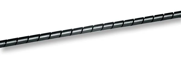 HELLERMANNTYTON SBPE9D BLACK Spiral Wrap, Zero Halogen, 0.354 ", 9 mm, Polyethylene, Black, 16 ft, 5 m
