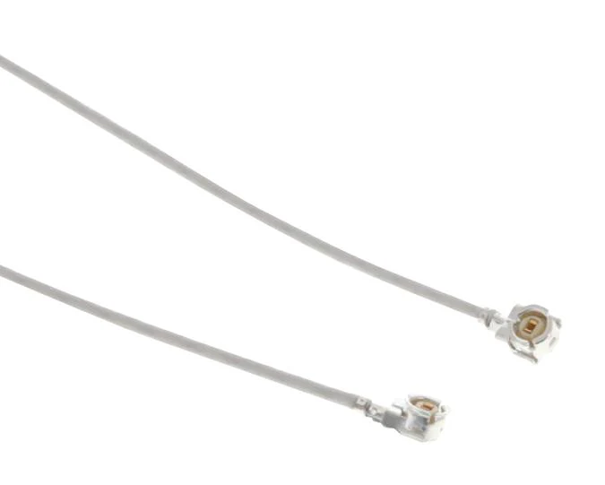 HIROSE / HRS U.FL-2LPHF6-04N1TV-A-70 RF / Coaxial Cable Assembly, 90° U.FL Plug to 90° U.FL Plug, 0.81mm, 50 ohm, 2.8 ", 70 mm, White