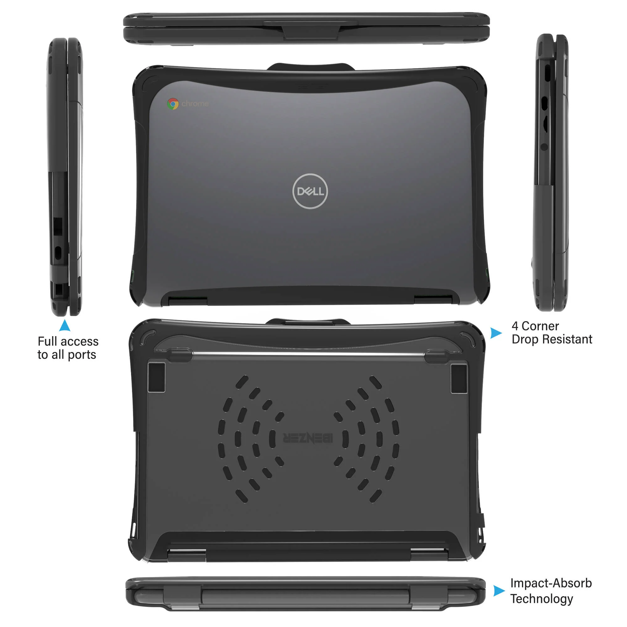 iBenzer Hexpact Case for Dell 11" Chromebook 3110/3100 2-in-1 (Black) - Image 5