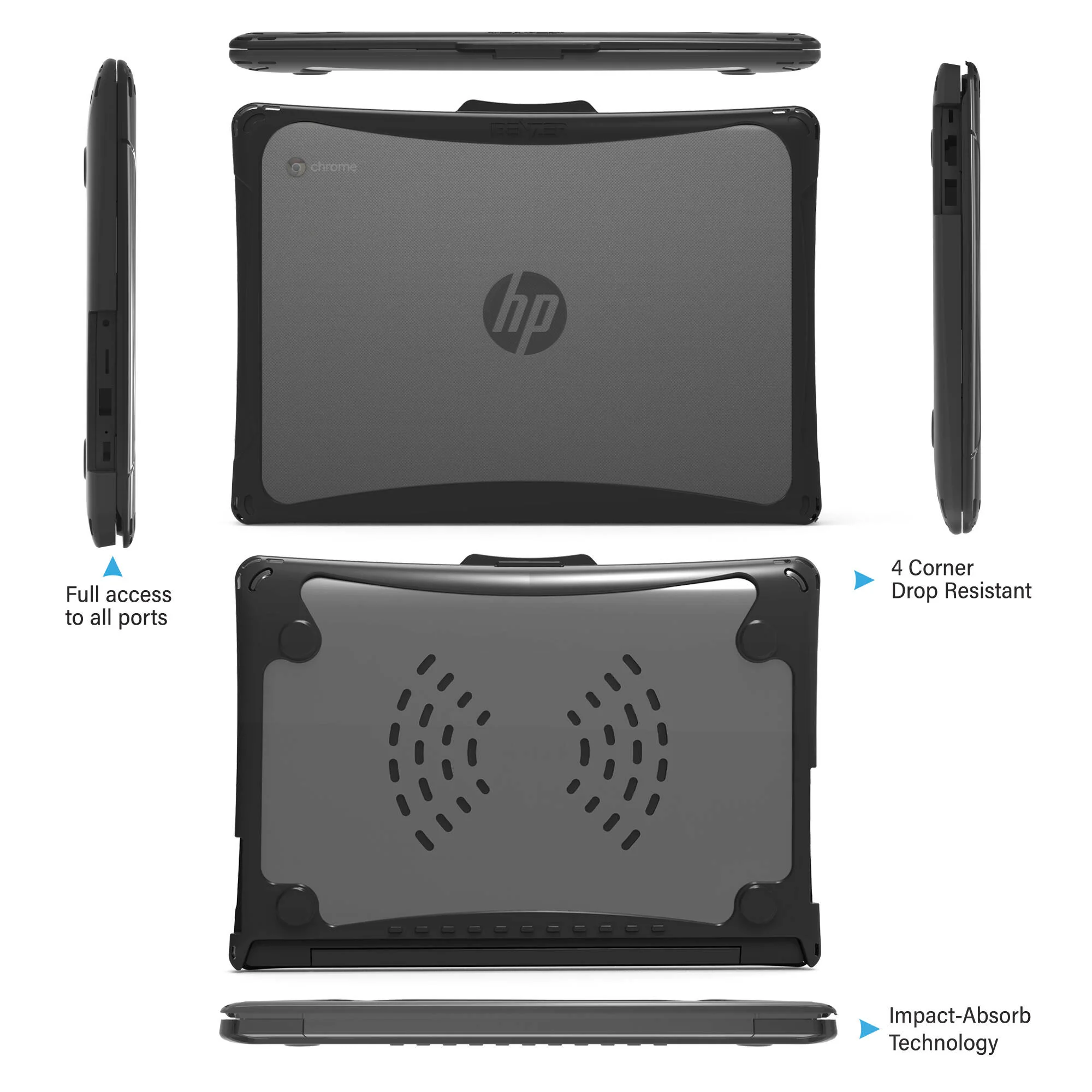 iBenzer Hexpact Case for HP 11" Chromebook G8 and G9 (Black) - Image 5