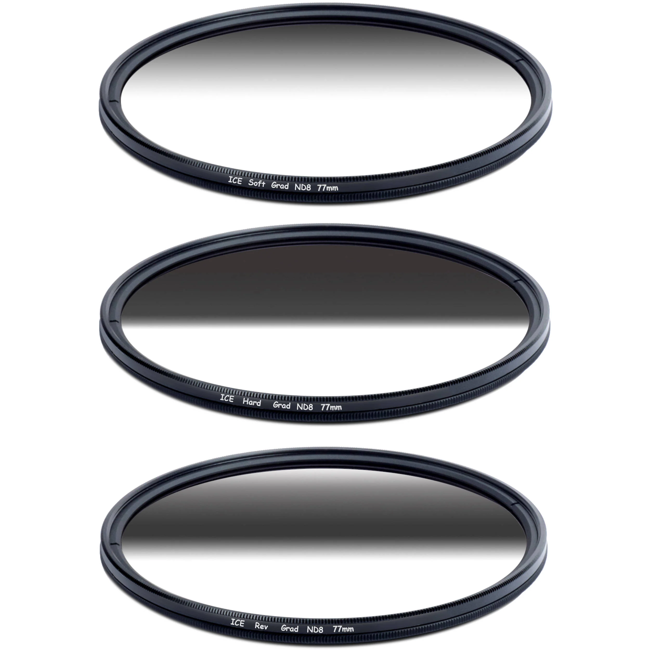 Ice 72mm Soft-Edge Graduated, Hard-Edge Graduated, and Reverse-Graduated Neutral Density Filter Kits (3-Stop) - Image 3