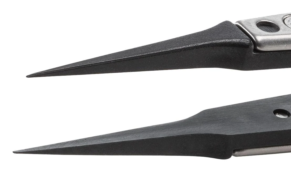 IDEAL-TEK 5UFCPR.SA.1.IT Tweezer, Replaceable Tip/ESD Safe, Style 5, 130mm, SS Body/Carbon Fibre Reinforced Plastic Tip - Image 2