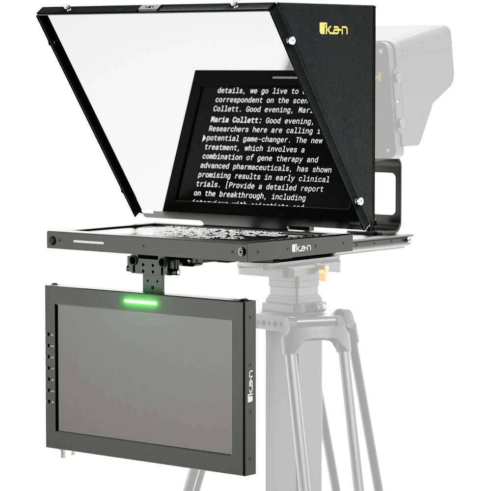 ikan Professional 15" SDI Teleprompter with Widescreen Tally Monitor & Talent Monitor