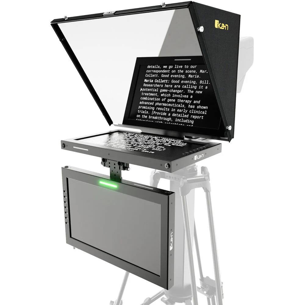 ikan Professional 15" SDI Teleprompter with Widescreen Tally Monitor & Talent Monitor - Image 2