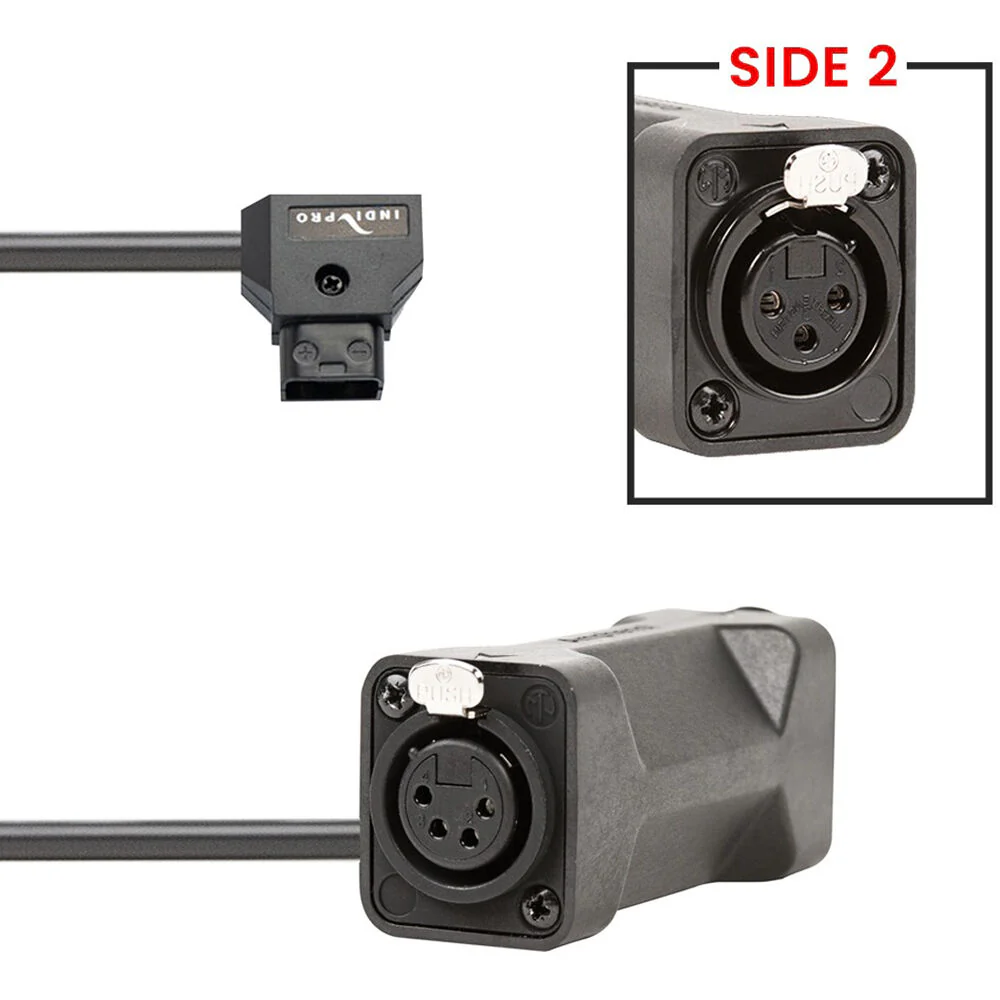 IndiPRO Tools D-Tap to 3-Pin and 4-Pin Female XLR Connectors Cable (24") - Image 2