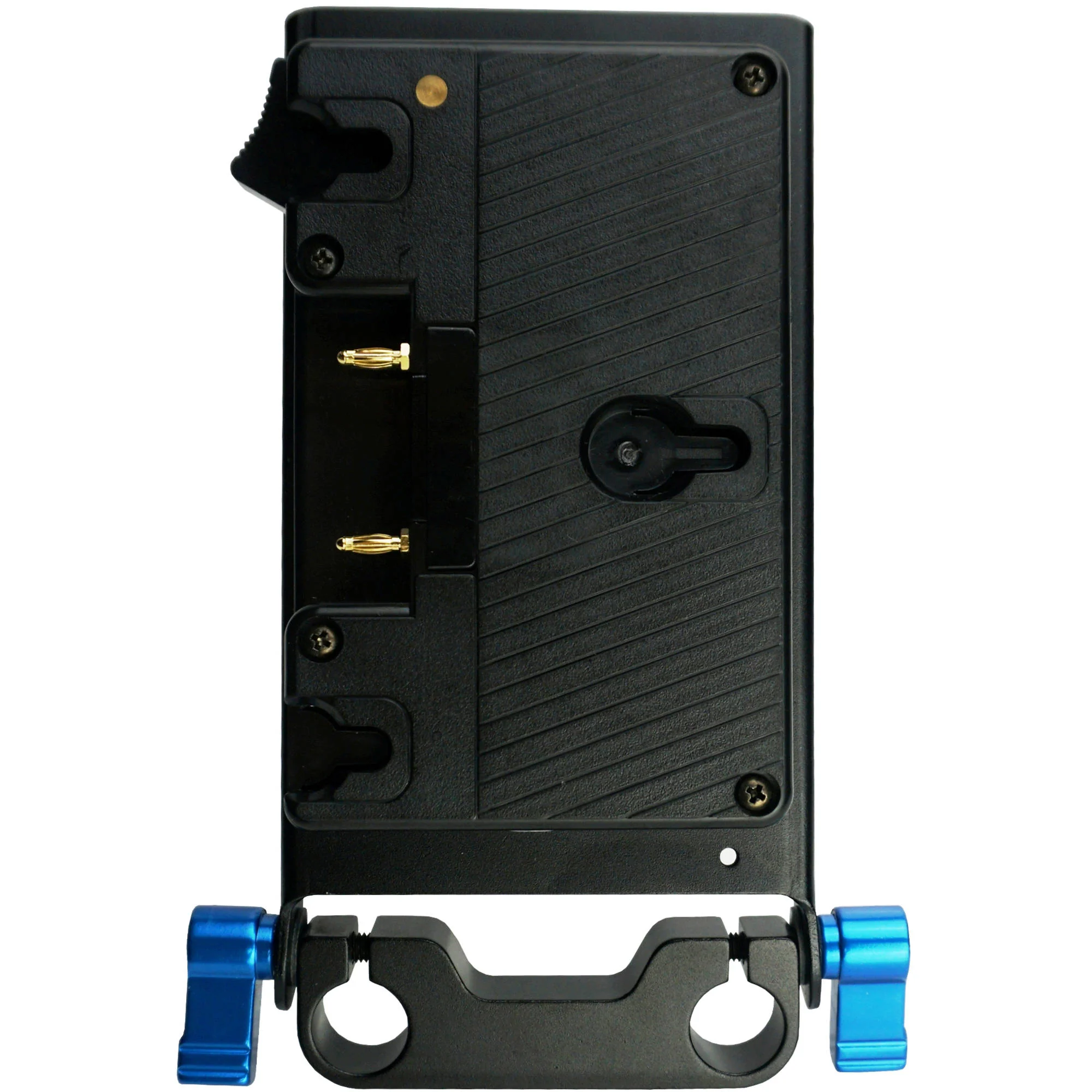 IndiPRO Tools Gold Mount Battery Adapter Plate with D-Tap Output and 15mm Rod System - Image 2