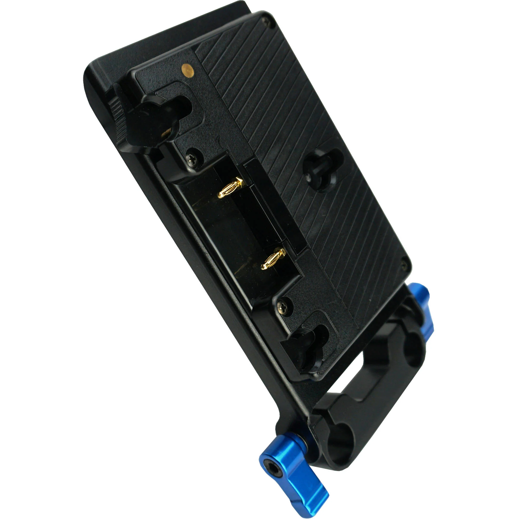 IndiPRO Tools Gold Mount Battery Adapter Plate with D-Tap Output and 15mm Rod System - Image 3