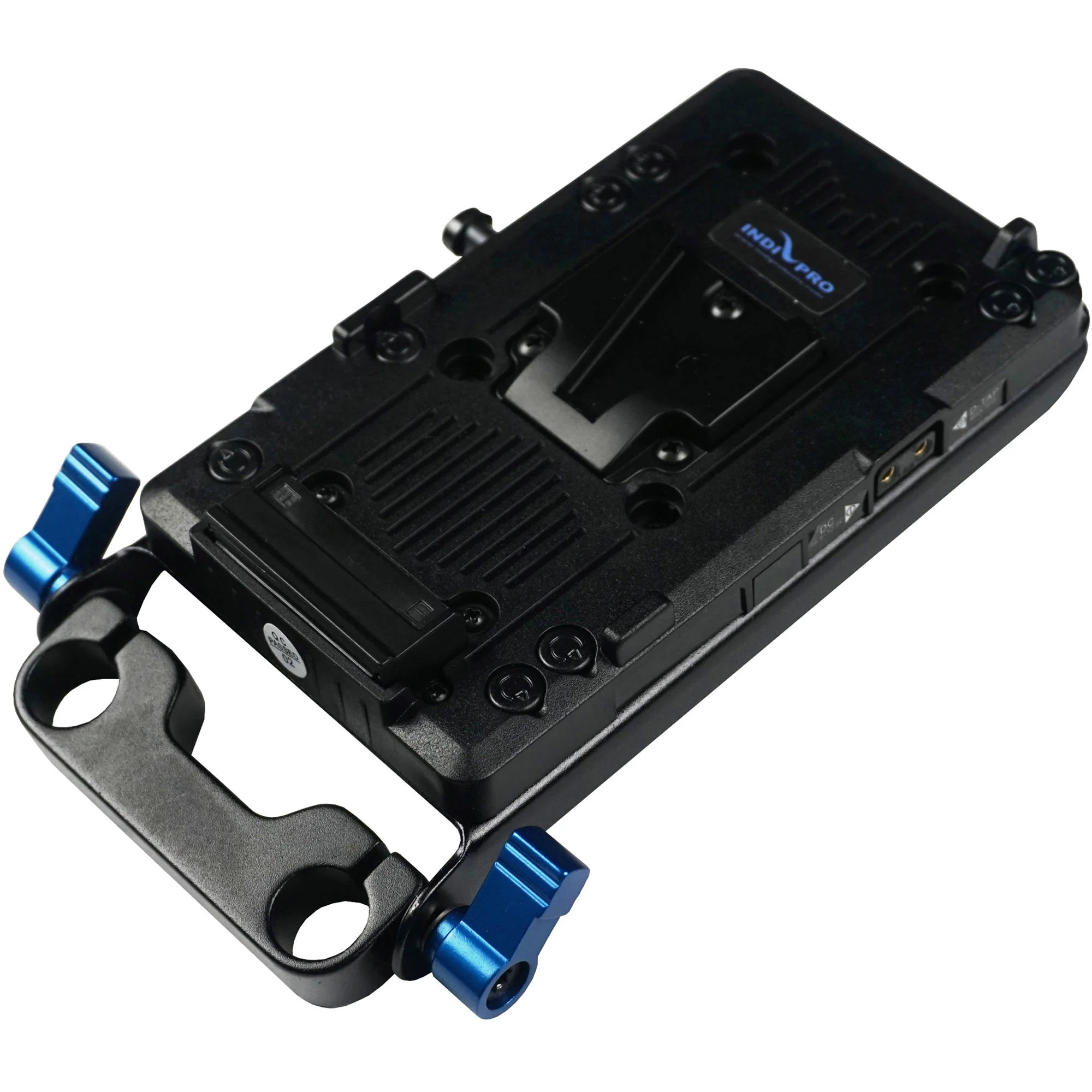 IndiPRO Tools V-Mount Battery Adapter Plate with D-Tap Output and 15mm Rod System - Image 2