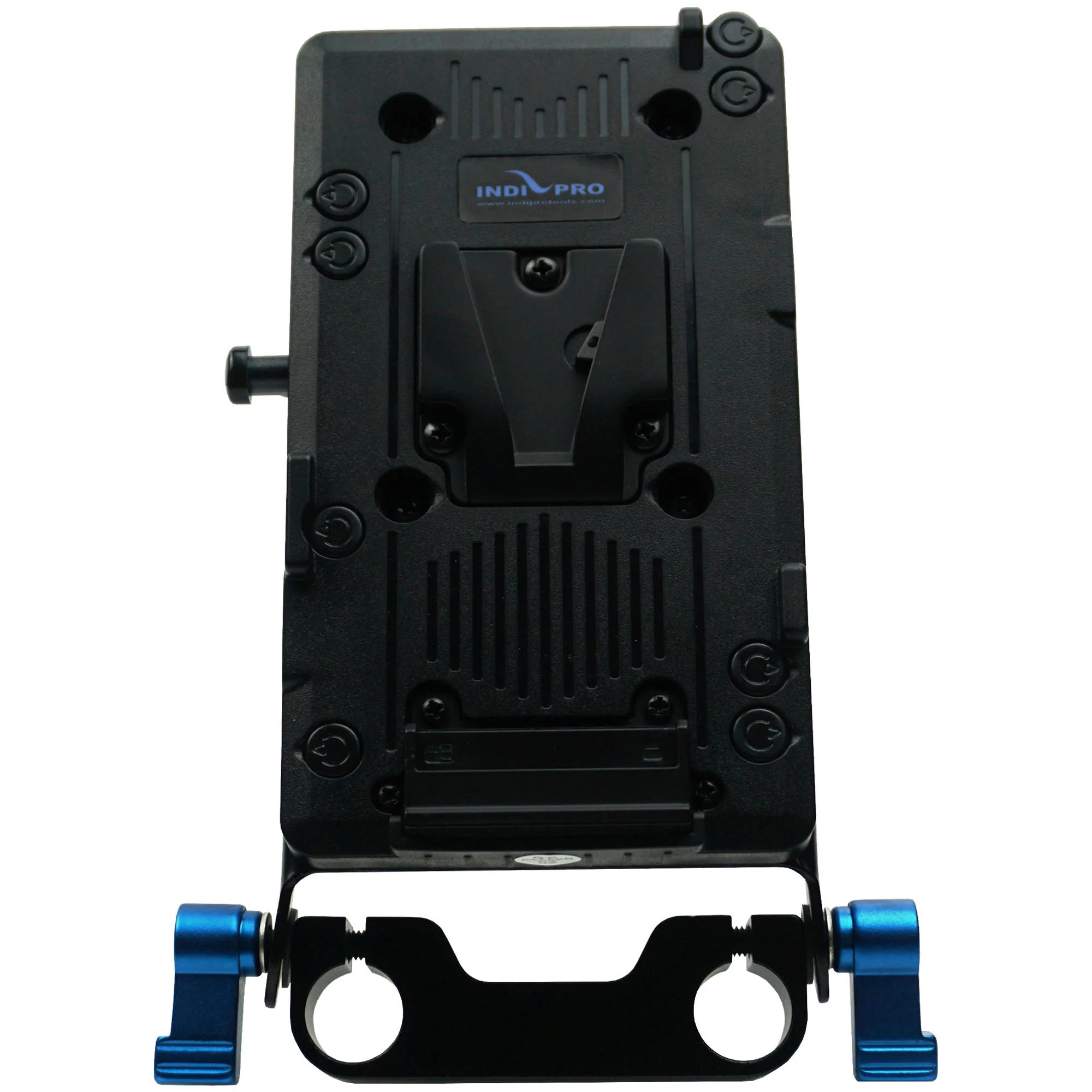 IndiPRO Tools V-Mount Battery Adapter Plate with D-Tap Output and 15mm Rod System - Image 3