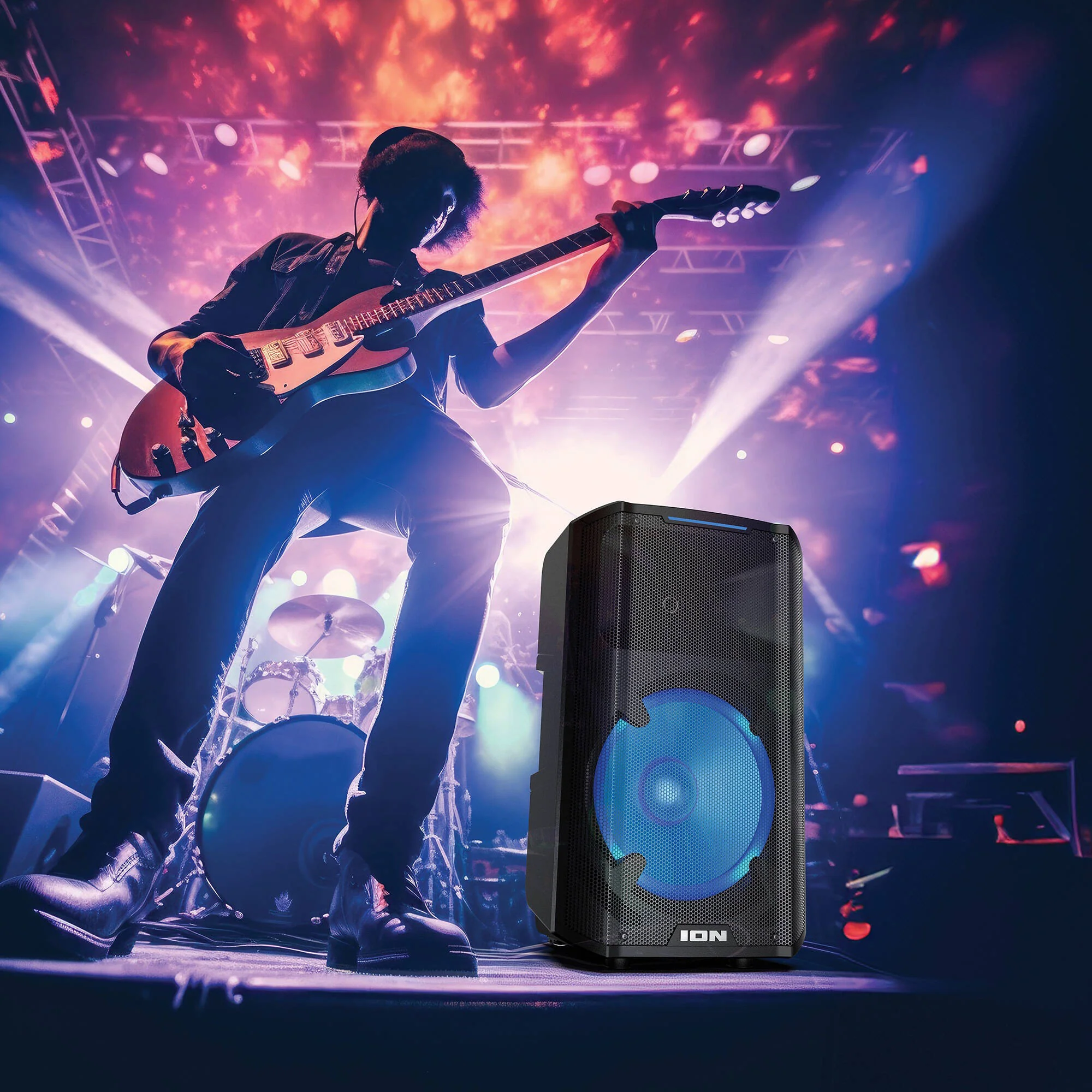 ION Audio Trouper 300 Battery Powered Portable Speaker System with Lights and Wired Mic - Image 6