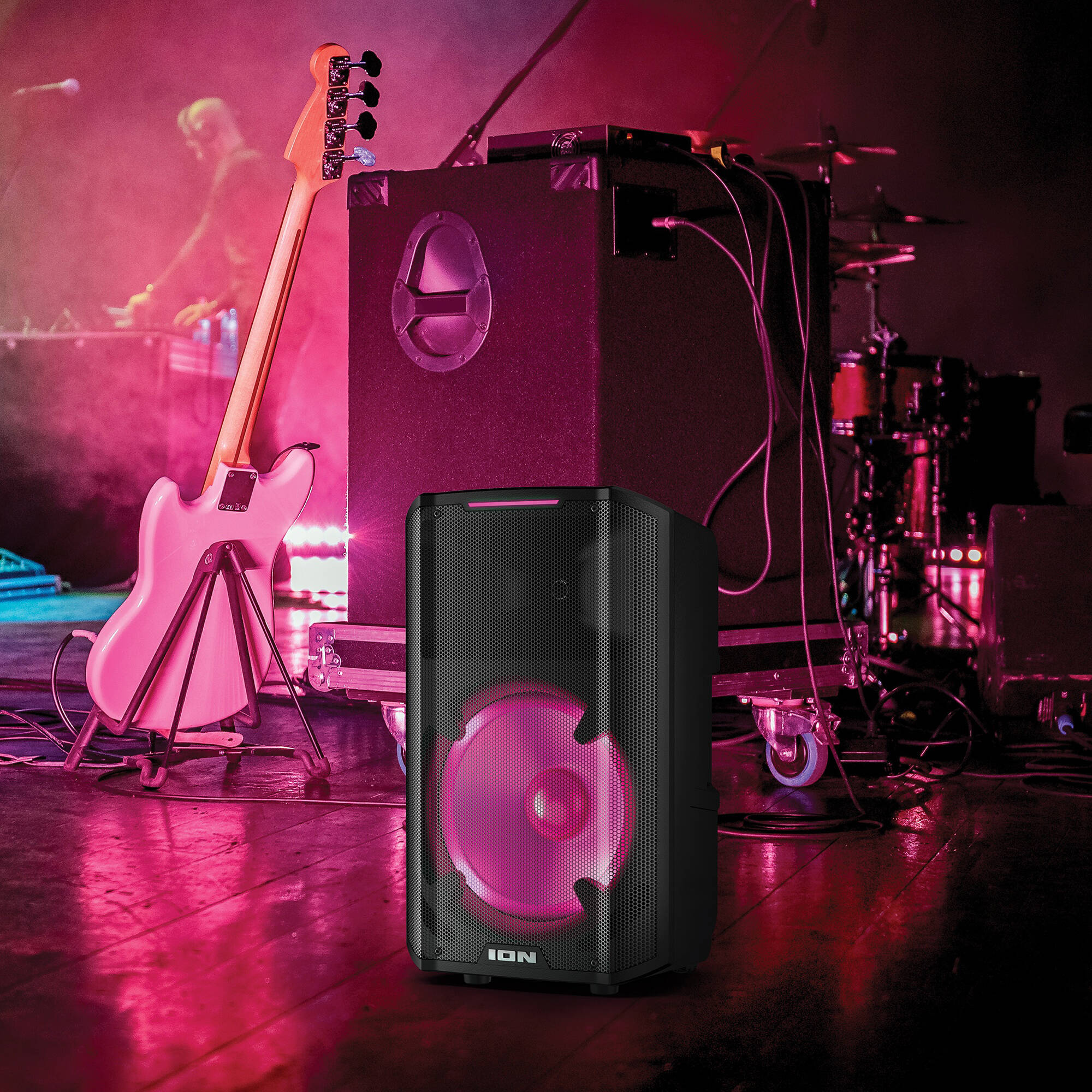ION Audio Trouper 300 Battery Powered Portable Speaker System with Lights and Wired Mic - Image 7