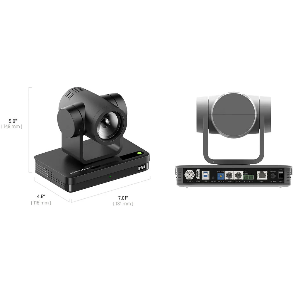 IPEVO VC-Z4K 4K AI Auto-Tracking PTZ Camera with 12x Optical Zoom (Black) - Image 5