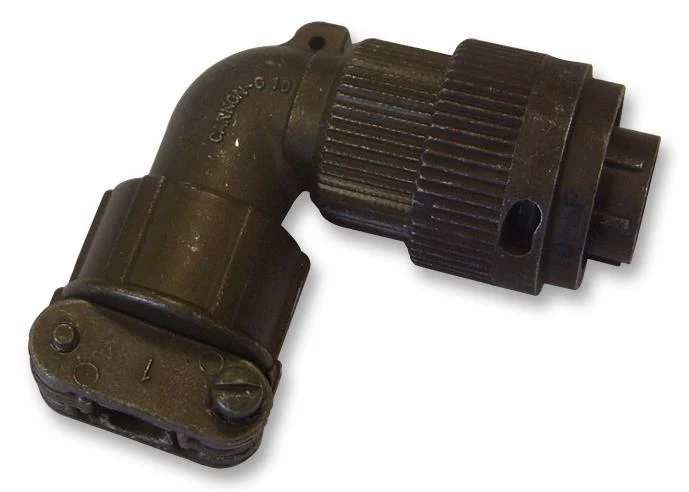 ITT CANNON KPSE08A12-10P Circular Connector, KPS Series, MIL-DTL-26482 Series I, Right Angle Plug, 10 Contacts, Crimp Pin